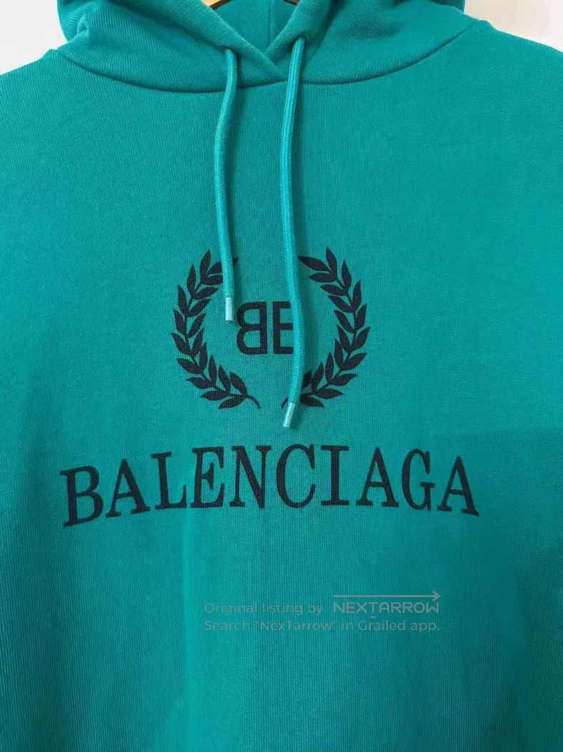 Balenciaga Balenciaga Lake Green Wheat Pattern Hoodie Size US XS / EU 42 / 0 - 2 Thumbnail