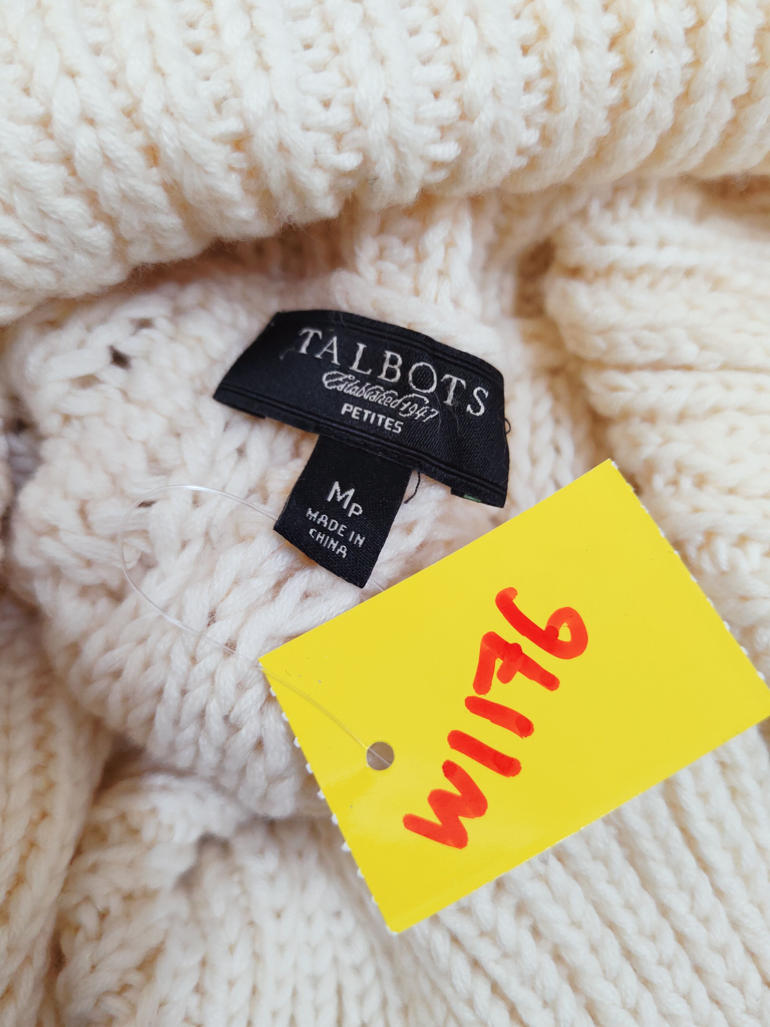 Aran Isles Knitwear × Japanese Brand × Talbots Talbots Cream aran isle cable Knitwear Sweatshirts #W1176 Size M / US 6-8 / IT 42-44 - 11 Thumbnail