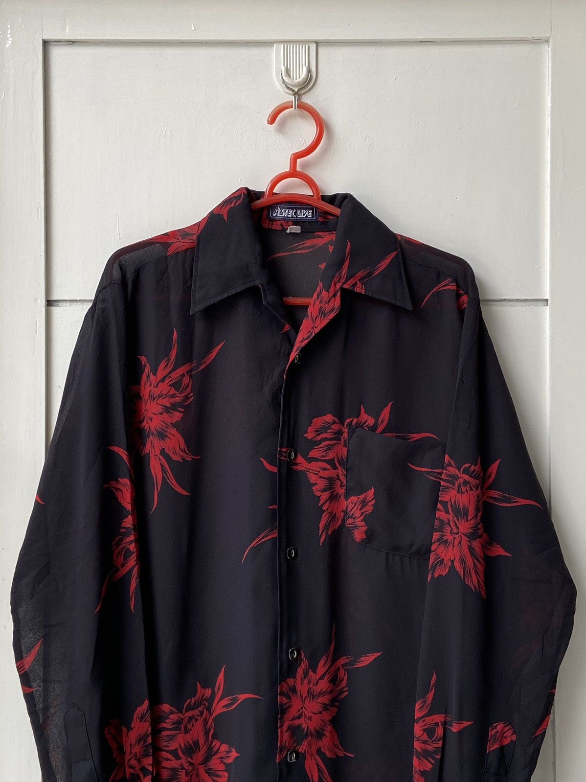 Designer × Japanese Brand ASTEC LIVE Black Flower Motive Shirt Size US S / EU 44-46 / 1 - 2 Thumbnail