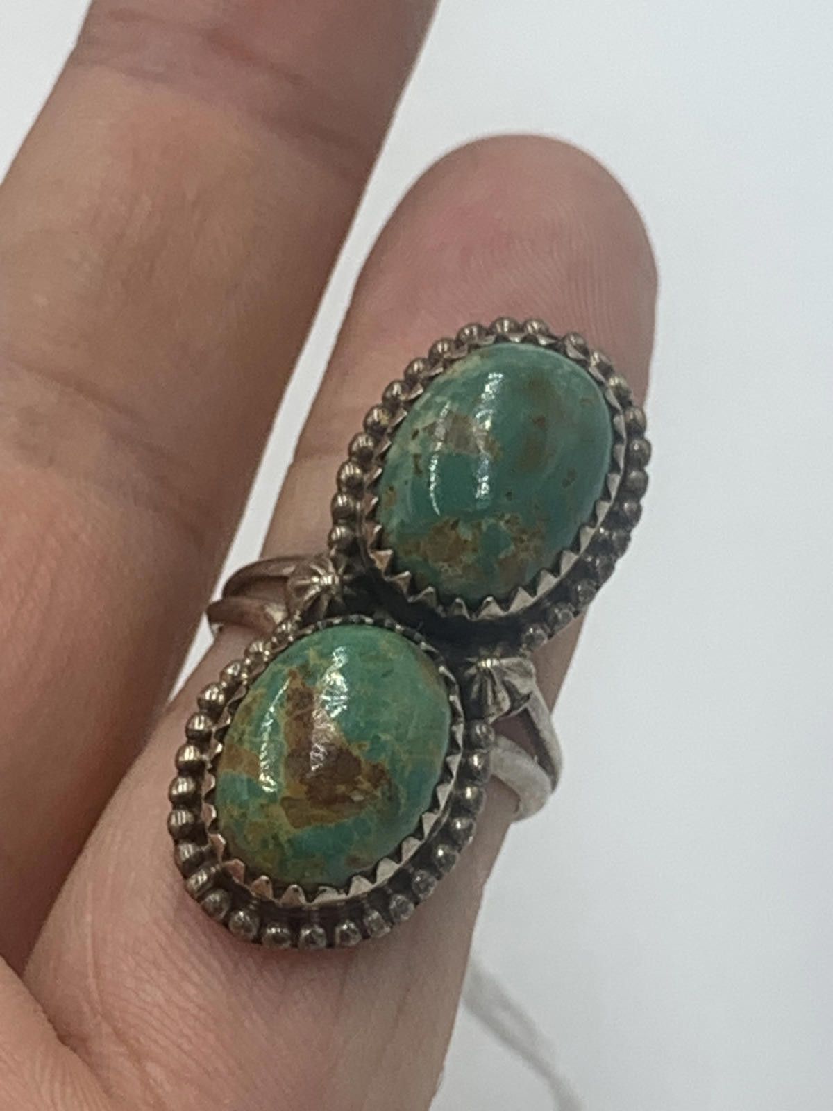 Other 925 Sterling Silver Royston Turquoise & Filigree Native Ring Size ONE SIZE - 7 Thumbnail