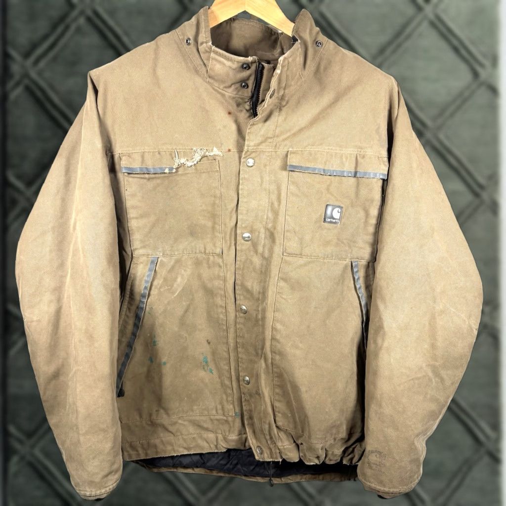 Carhartt Carhartt Mankato Jacket Brown XL Zipper Pockets Distressed 100120 Work Jacket Men Size US XL / EU 56 / 4 - 1 Thumbnail