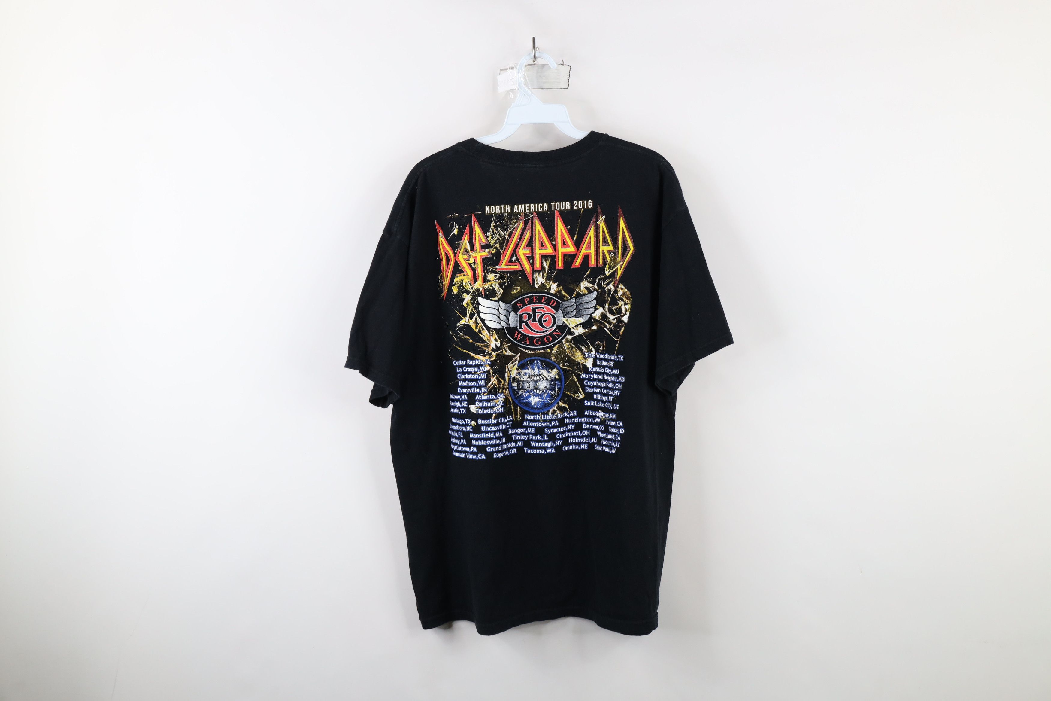 Vintage Vintage Tour Def Leppard REO Speed Wagon Tesla Band Shirt Size US XL / EU 56 / 4 - 9 Thumbnail