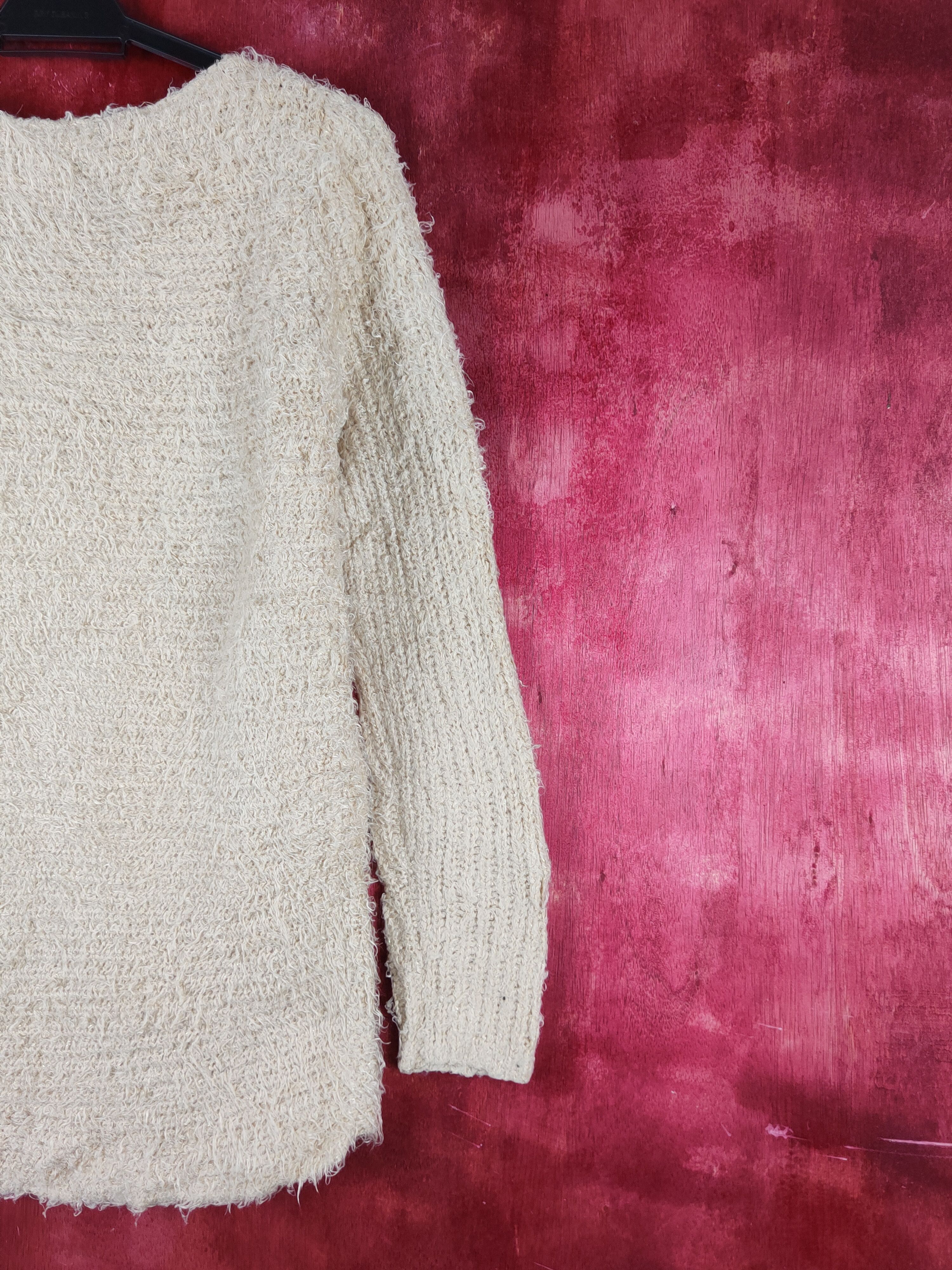 Homespun Knitwear Moderate Light Brown Shag Shaggy Fur Mohair Knitwear #S2163 Size M / US 6-8 / IT 42-44 - 9 Thumbnail