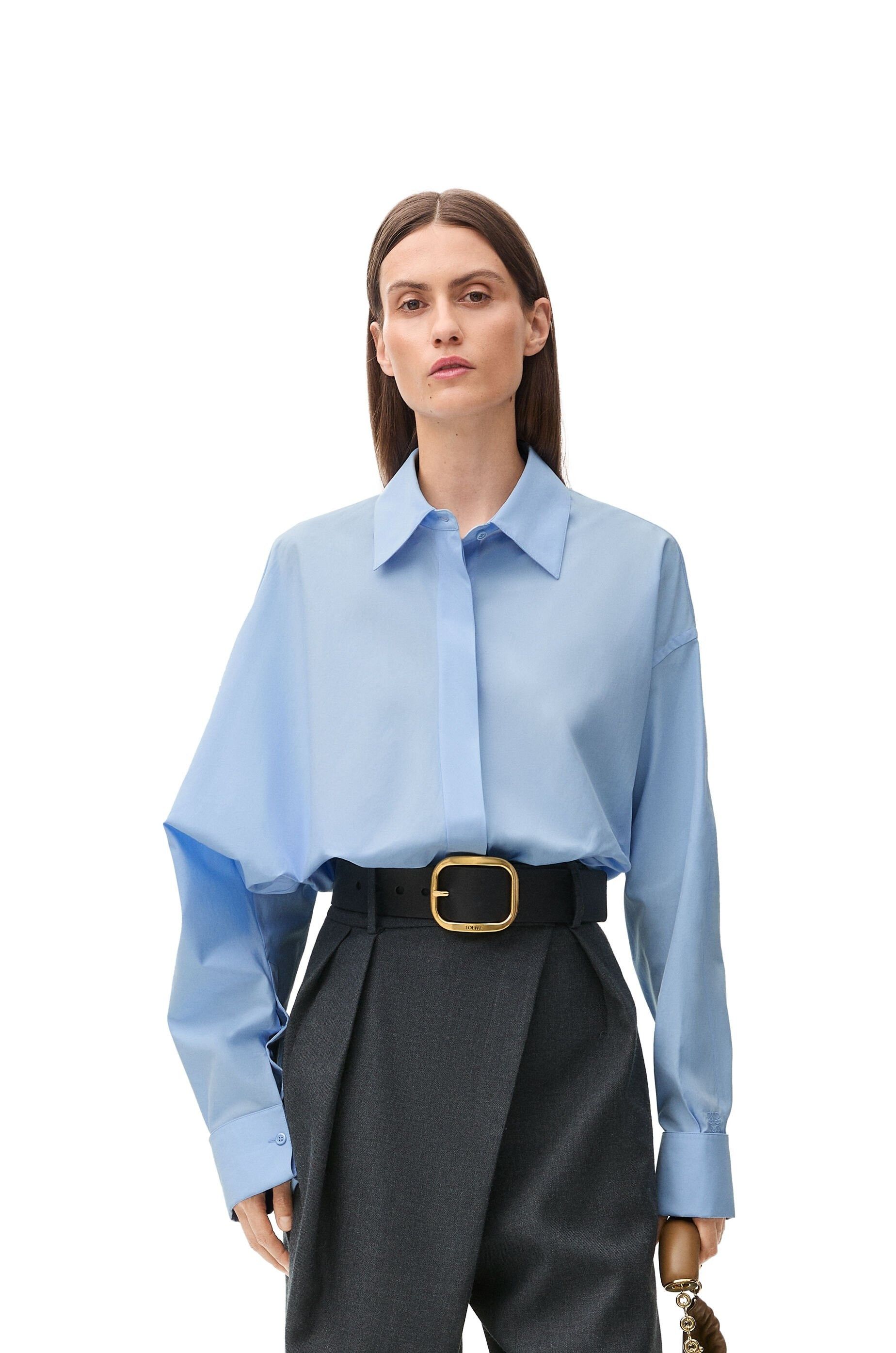 Loewe o1in1g0426 Draped Shirt in Baby Blue Size M / US 6-8 / IT 42-44 - 3 Thumbnail