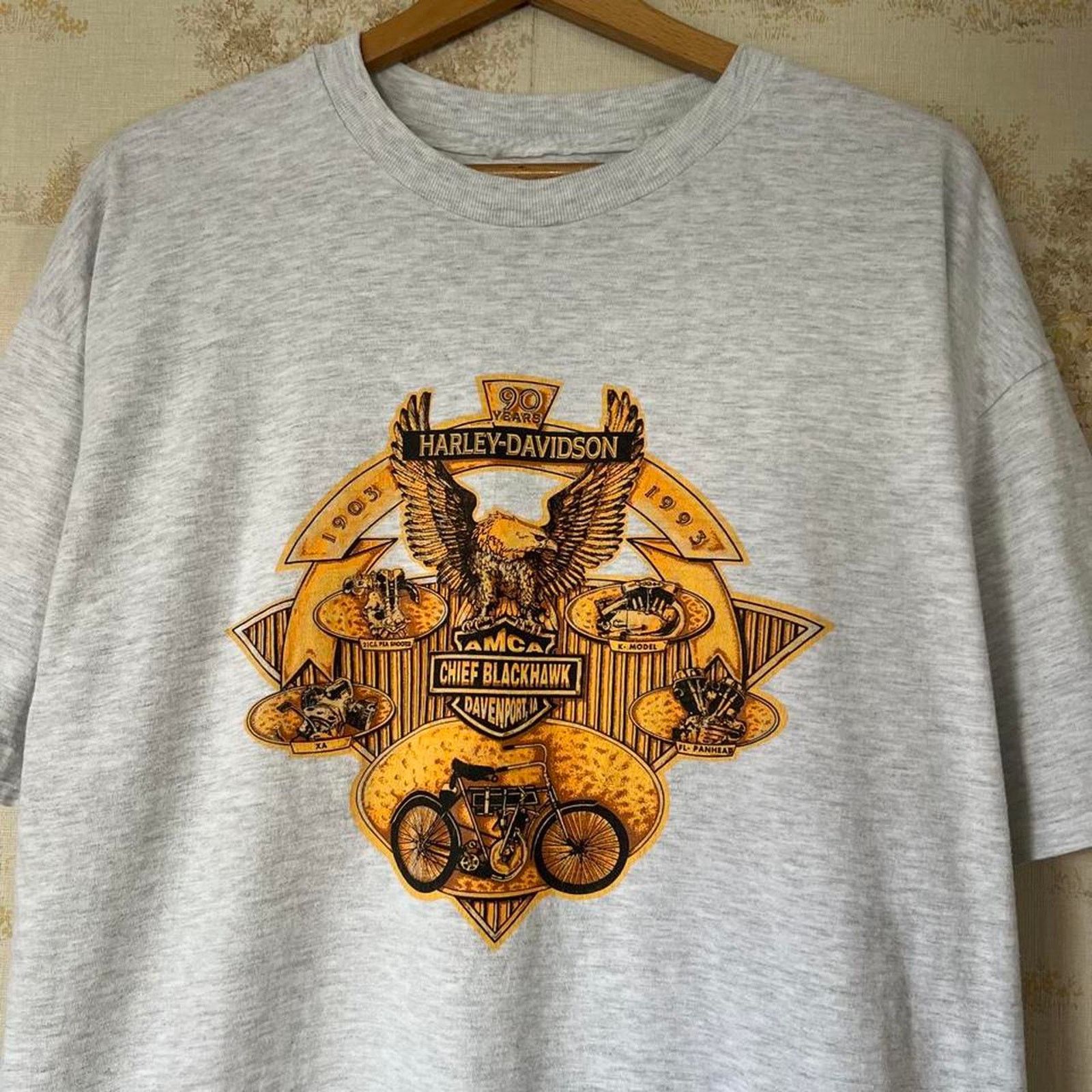 Harley Davidson 90s Harley-Davidson Tee | Chief Blackhawk 90th Anniversary Size US XL / EU 56 / 4 - 1 Thumbnail