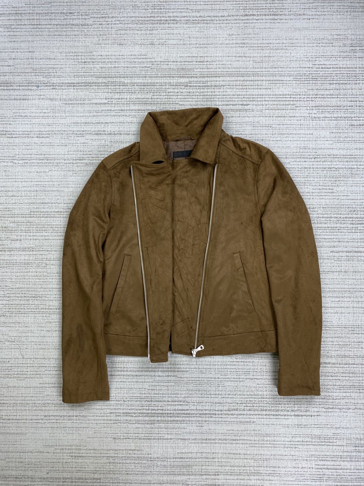 Japanese Brand × Uniqlo × Vintage Vintage Uniqlo Suede Leather Double Collar Suede Jacket Size US M / EU 48-50 / 2 - 5 Thumbnail