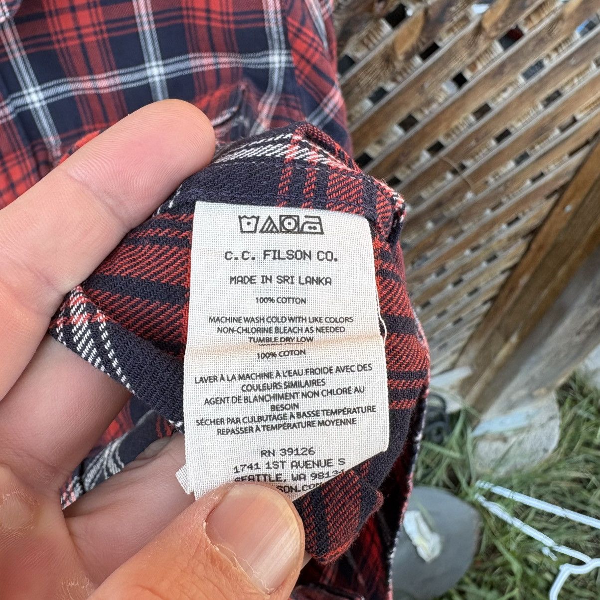 Filson Filson Flannel Shirt Navy Red White Cotton Lightweight Size US XS / EU 42 / 0 - 4 Thumbnail