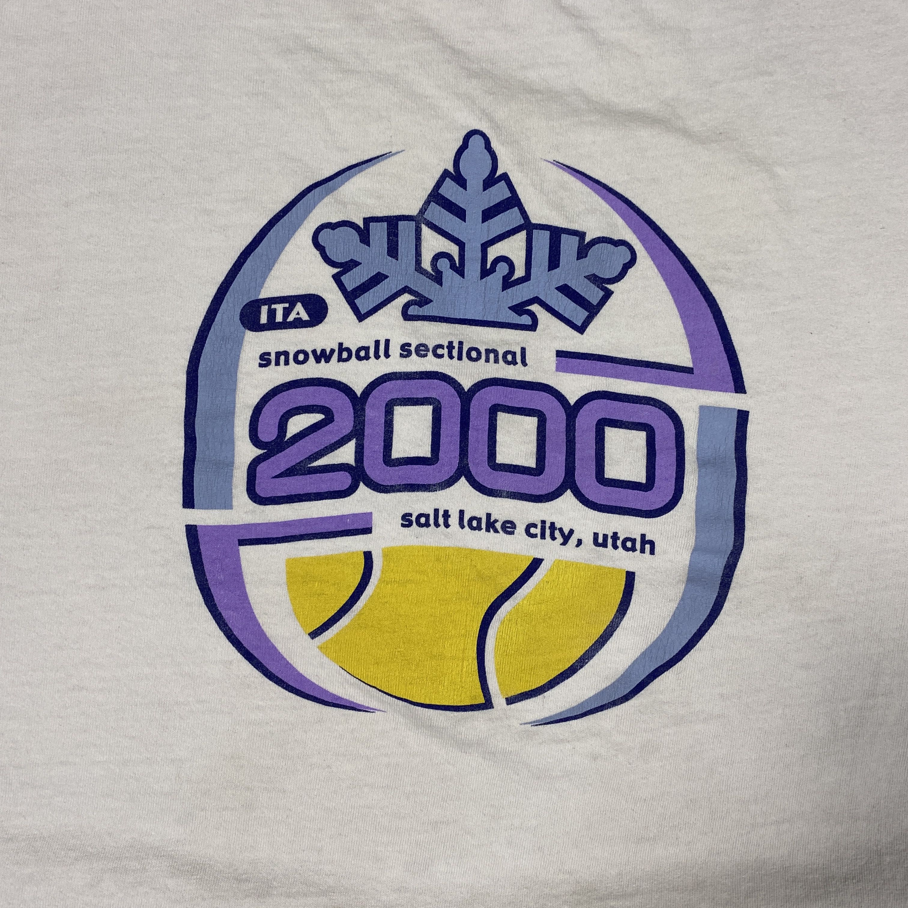 Hanes 2000 Snowball SLC Tennis Tee Y2k White Shirt XL Size US XL / EU 56 / 4 - 3 Thumbnail