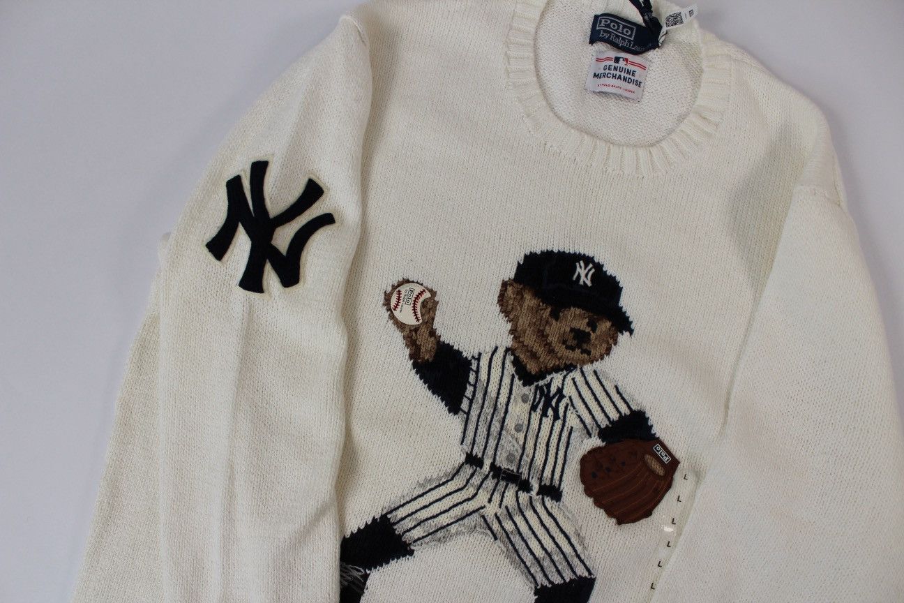 Polo Ralph Lauren Polo Ralph Lauren Yankees Bear Sweater Size US L / EU 52-54 / 3 - 8 Thumbnail