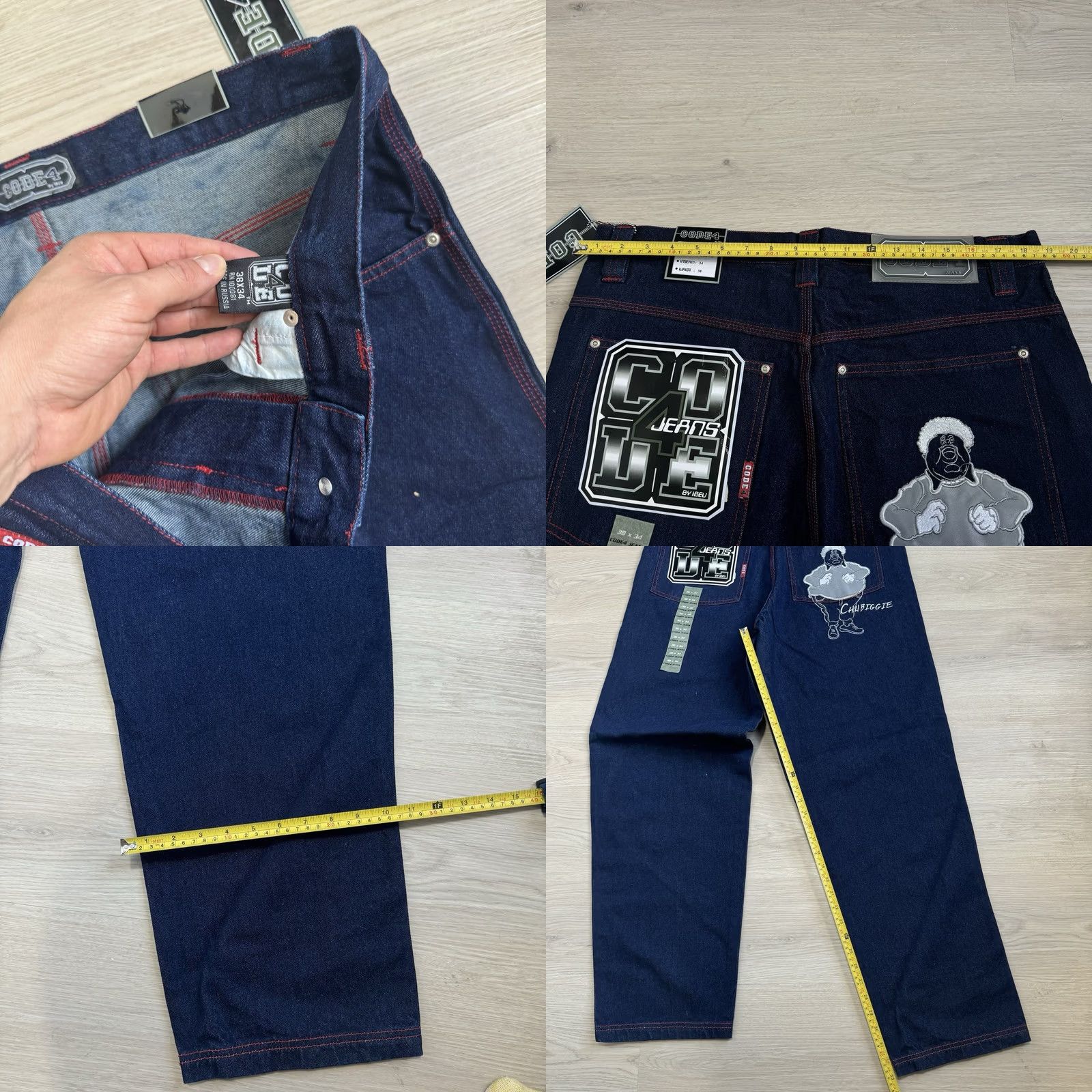 Fubu VINTAGE Chubiggie Jeans Baggy Style Denim 38x34 Men Blue JNCO Style NY Skate 90s 2000s Mens Size US 38 / EU 54 - 8 Thumbnail