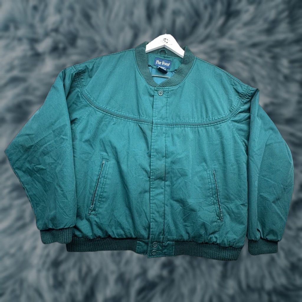 Vintage VINTAGE Par Four Bomber Jacket Mens Large Green Puffer Quilted Lined 90s Size US L / EU 52-54 / 3 - 1 Thumbnail