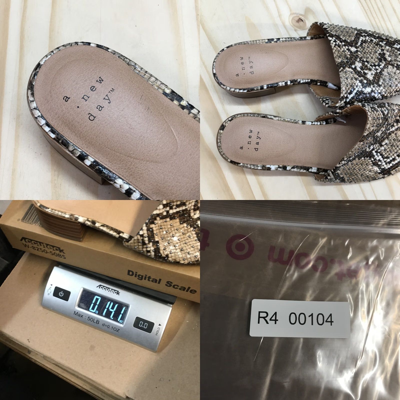 Vintage A New Day Sandals Womens 6.5 Snake Print Casual Slip On Mules Brown Faux Leather Size US 7 / IT 37 - 9 Thumbnail