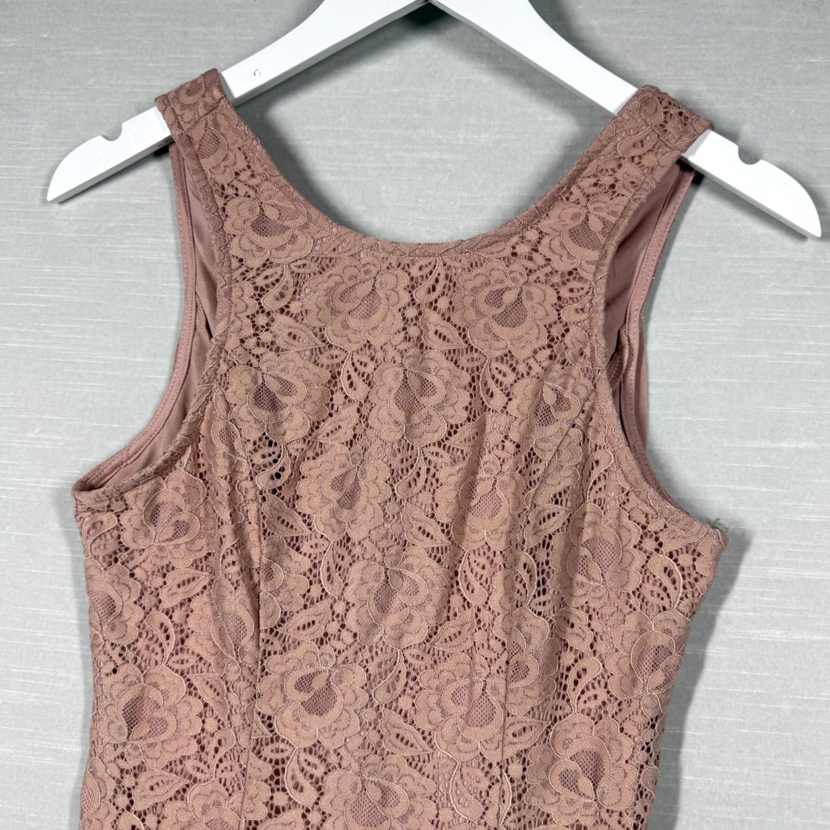 Vintage Speechless Dress Womens M Pink Lace Romantic Bow Pockets Mini Spring Easter Size M / US 6-8 / IT 42-44 - 2 Thumbnail
