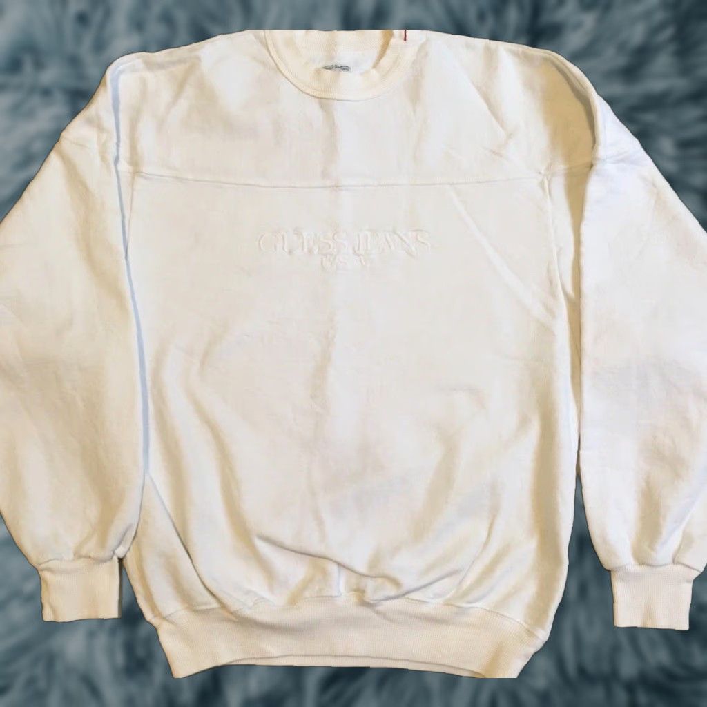 Guess VINTAGE GUESS Hoodie Mens S White 80s Grunge Hip Hop Designer USA Faded Sweatshirt Spirit Spellout Size US S / EU 44-46 / 1 - 1 Thumbnail