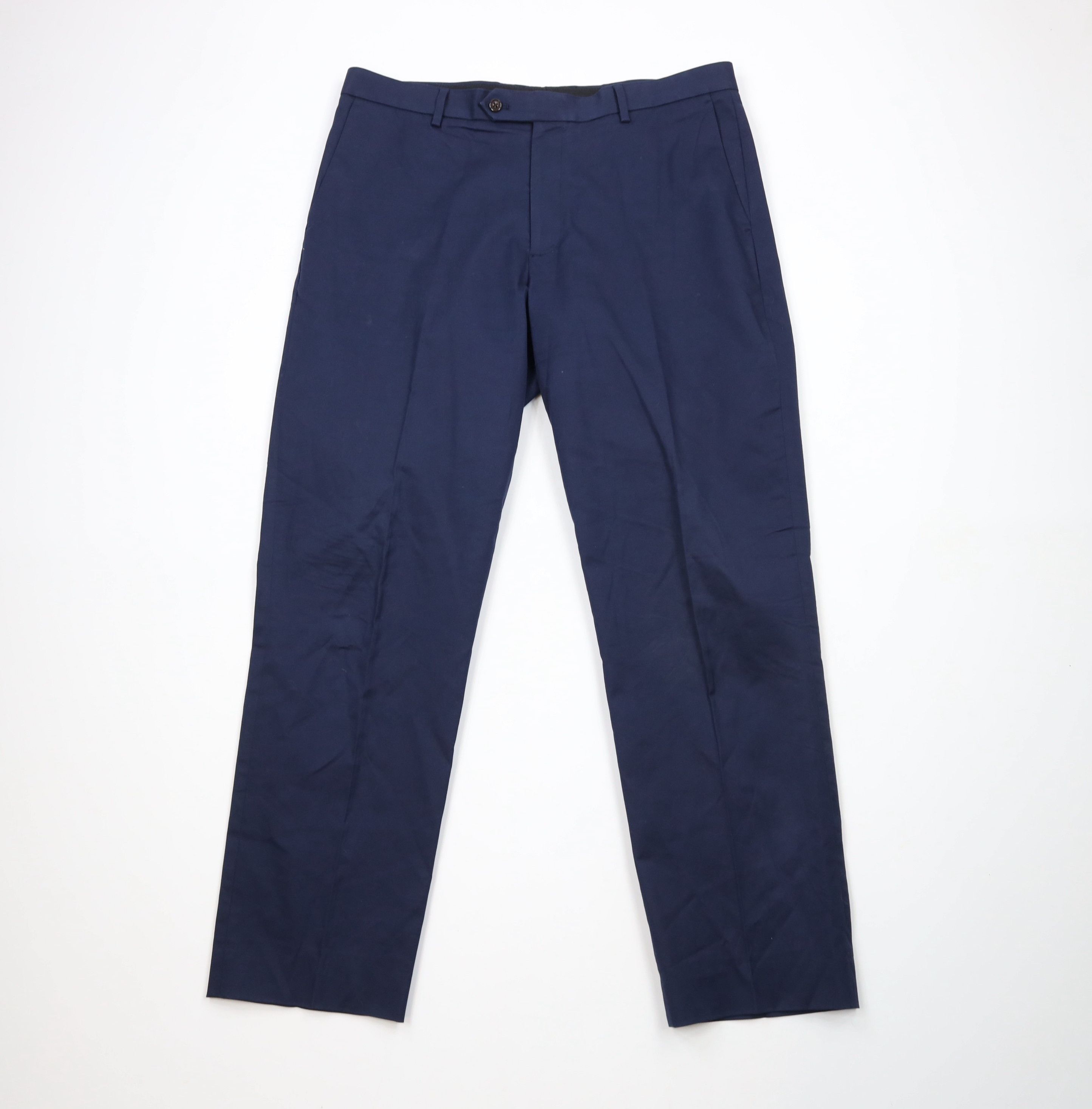 J.Crew × Vintage J Crew Bowery Classic Fit Stretch Chino Pants Navy Blue Size US 35 - 1 Thumbnail