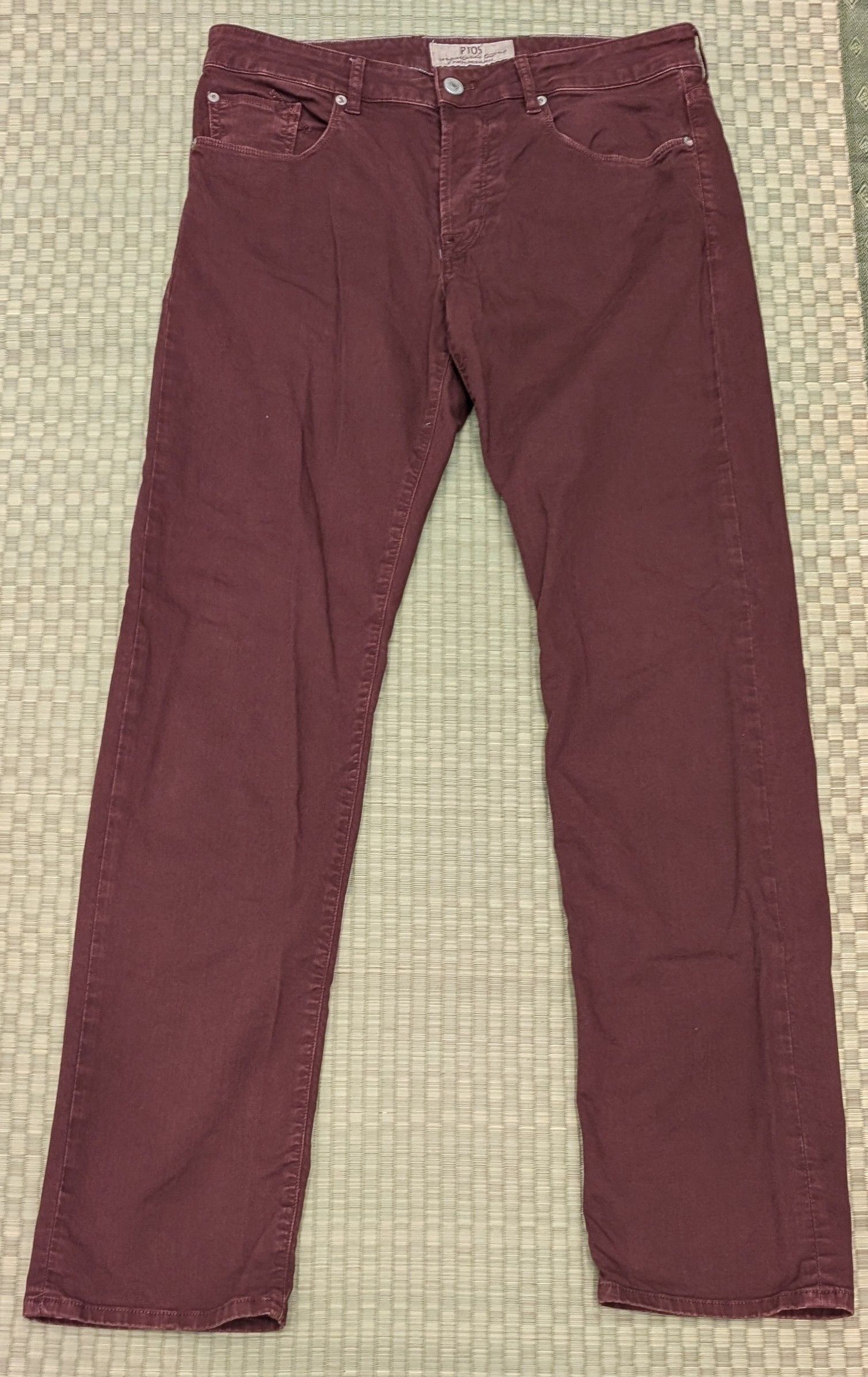 PT Torino PT05 Slim Fit 5-Pocket Pants Stretch Wine Red Size US 33 - 1 Thumbnail