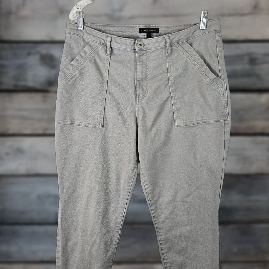 Banana Republic Banana Republic Womens Ankle Jeans Sz 14 Gray High Rise Denim Cotton Blend Regular Inseam 27.5 Rise 10.5+ Pattern: Solid Womens Jeans Size 36" / US 14 / IT 50 - 1 Thumbnail