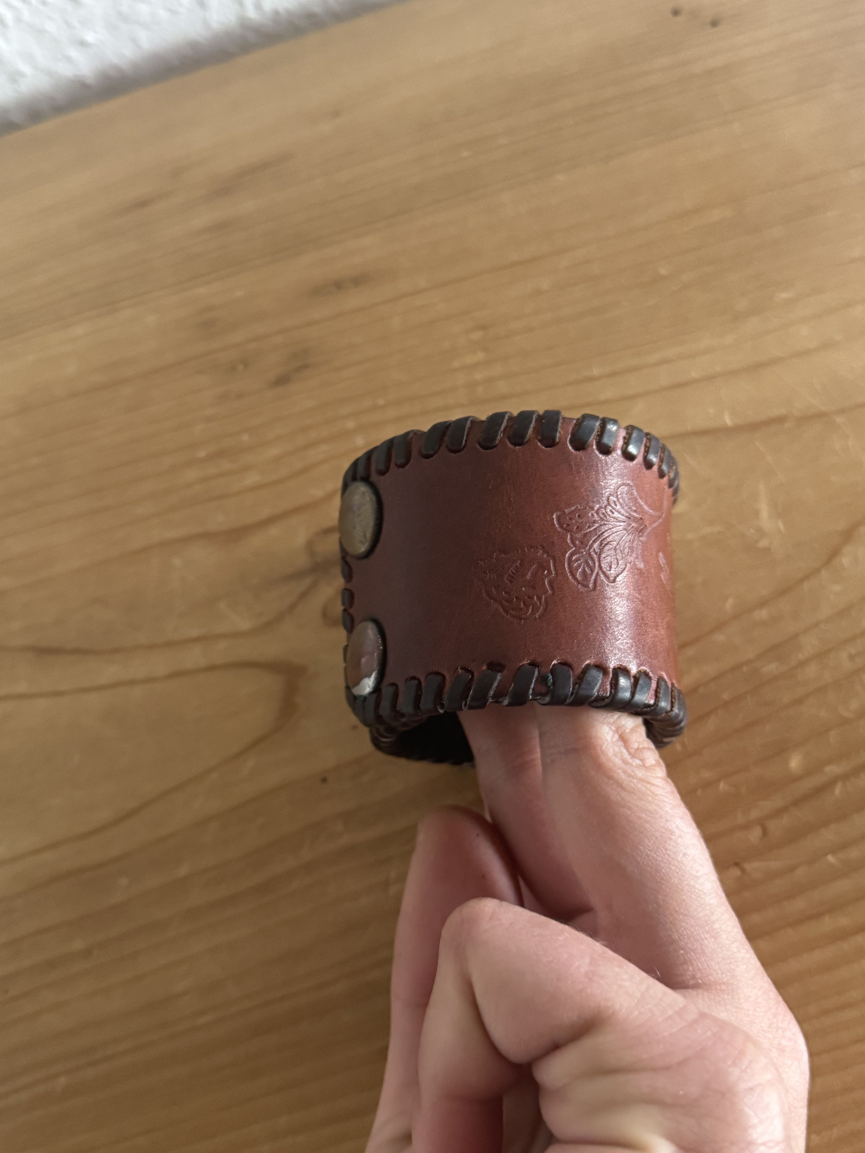 Dsquared2 Embossed Leather Cuff Bracelet Size ONE SIZE - 3 Thumbnail