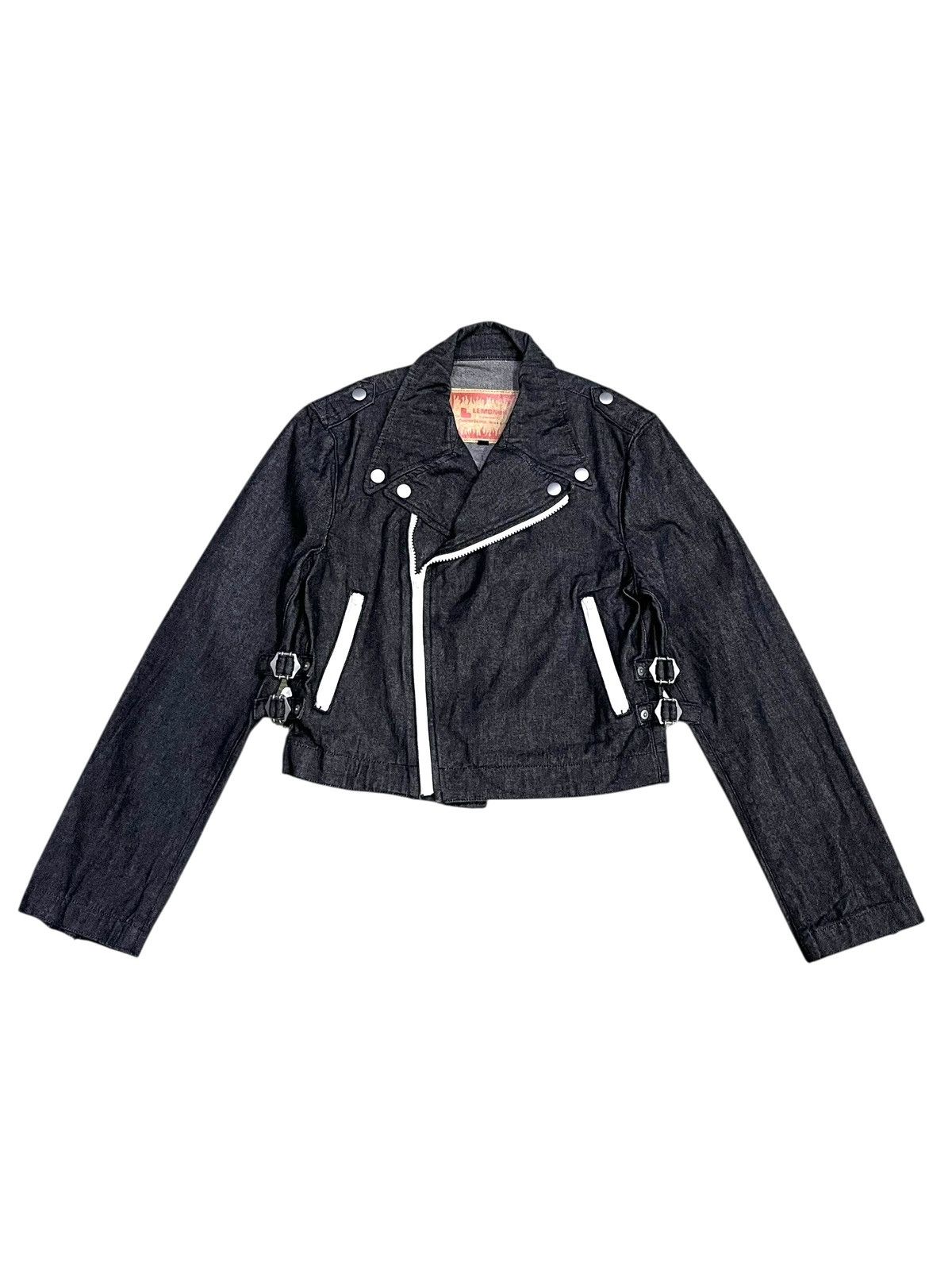 Lyrical Lemonade 🔥Lemoned Limited Edition 49/200 Cropped Punk Biker Jacket Size XS / US 0-2 / IT 36-38 - 2 Thumbnail