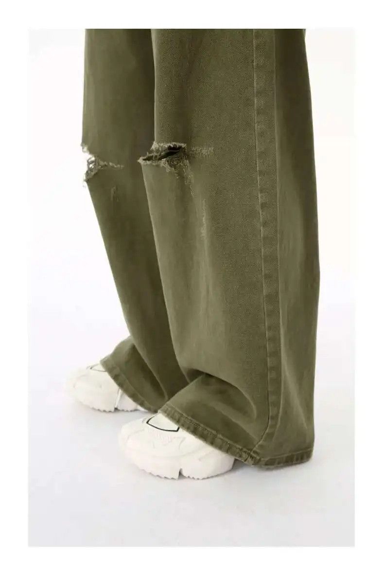 Japanese Brand Green Wide Leg Denim Baggy Jeans Size US 30 / EU 46 - 6 Thumbnail