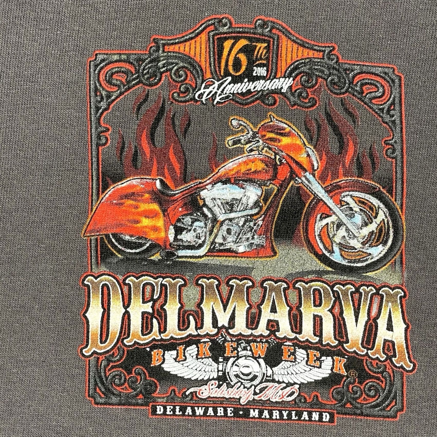Vintage VINTAGE Del Marva Bike Week 2016 T Shirt 3XL Gray Motorcycle Repair Chopper Biker Wear Size US XXL / EU 58 / 5 - 2 Thumbnail