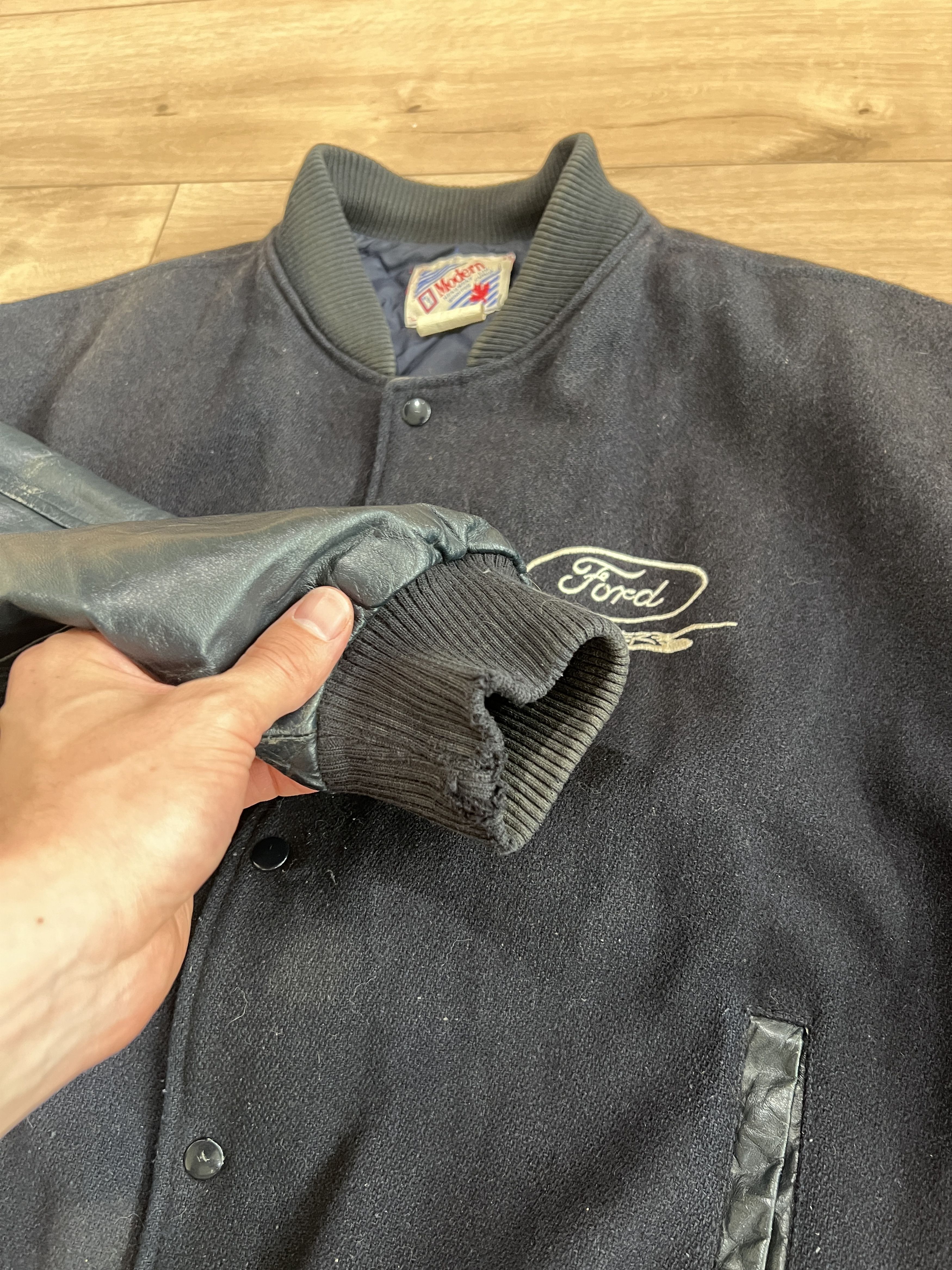 Ford Vintage Ford Explorer Navy Blue Padded Varsity Jacket Size US XL / EU 56 / 4 - 6 Thumbnail