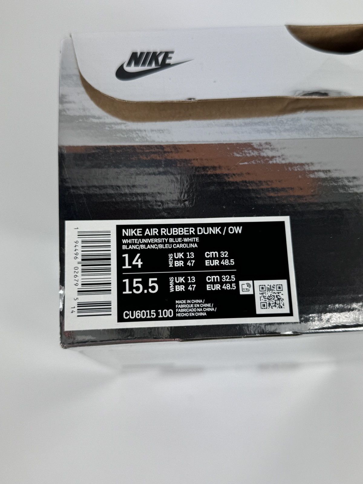 Nike × Off-White NIKE AIR X OFF-WHITE RUBBER DUNK UNC Size US 14 / EU 47 - 16 Thumbnail