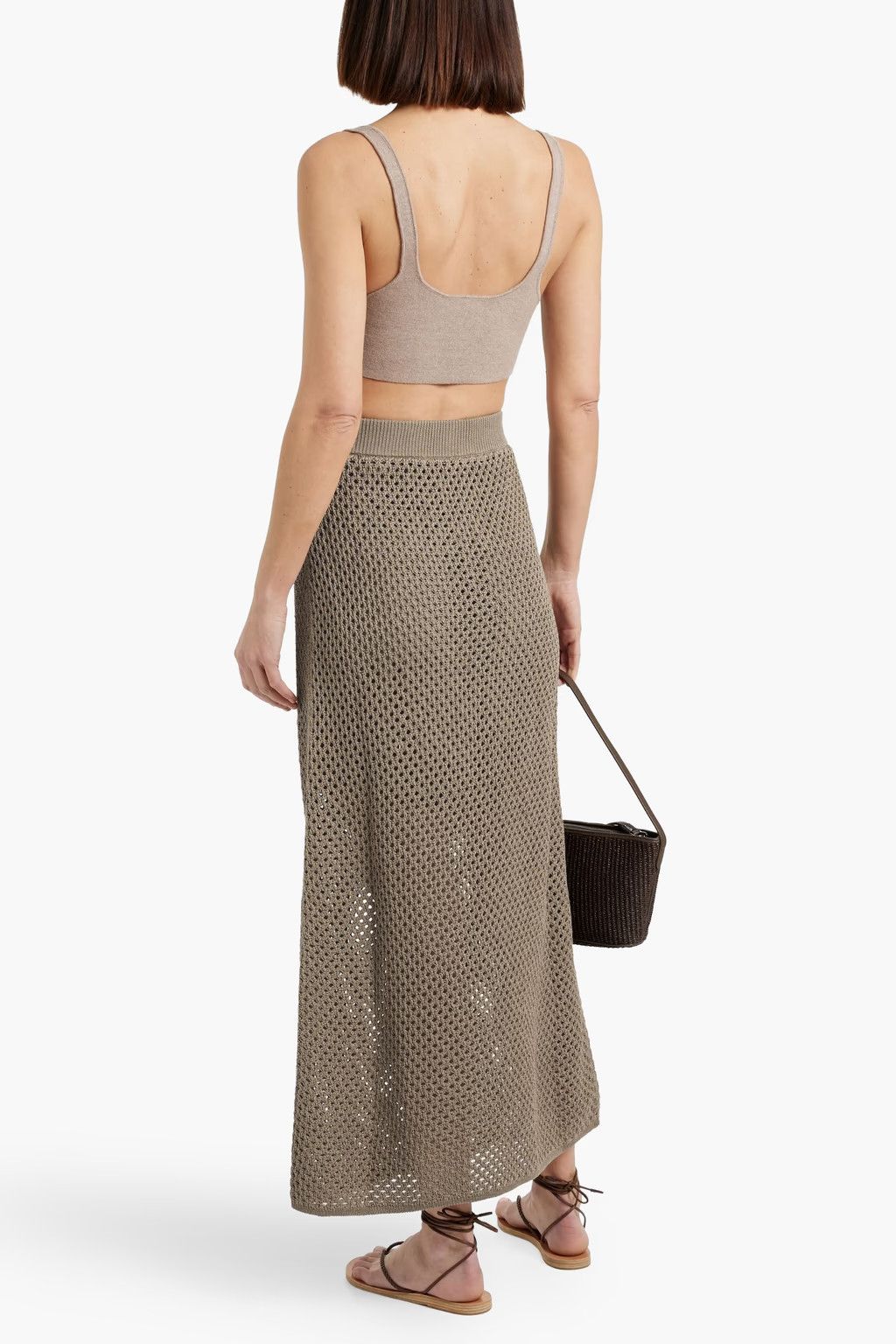 Brunello Cucinelli o1y0725 Maxi Skirt in Taupe Size 27" / US 4 / IT 40 - 3 Thumbnail
