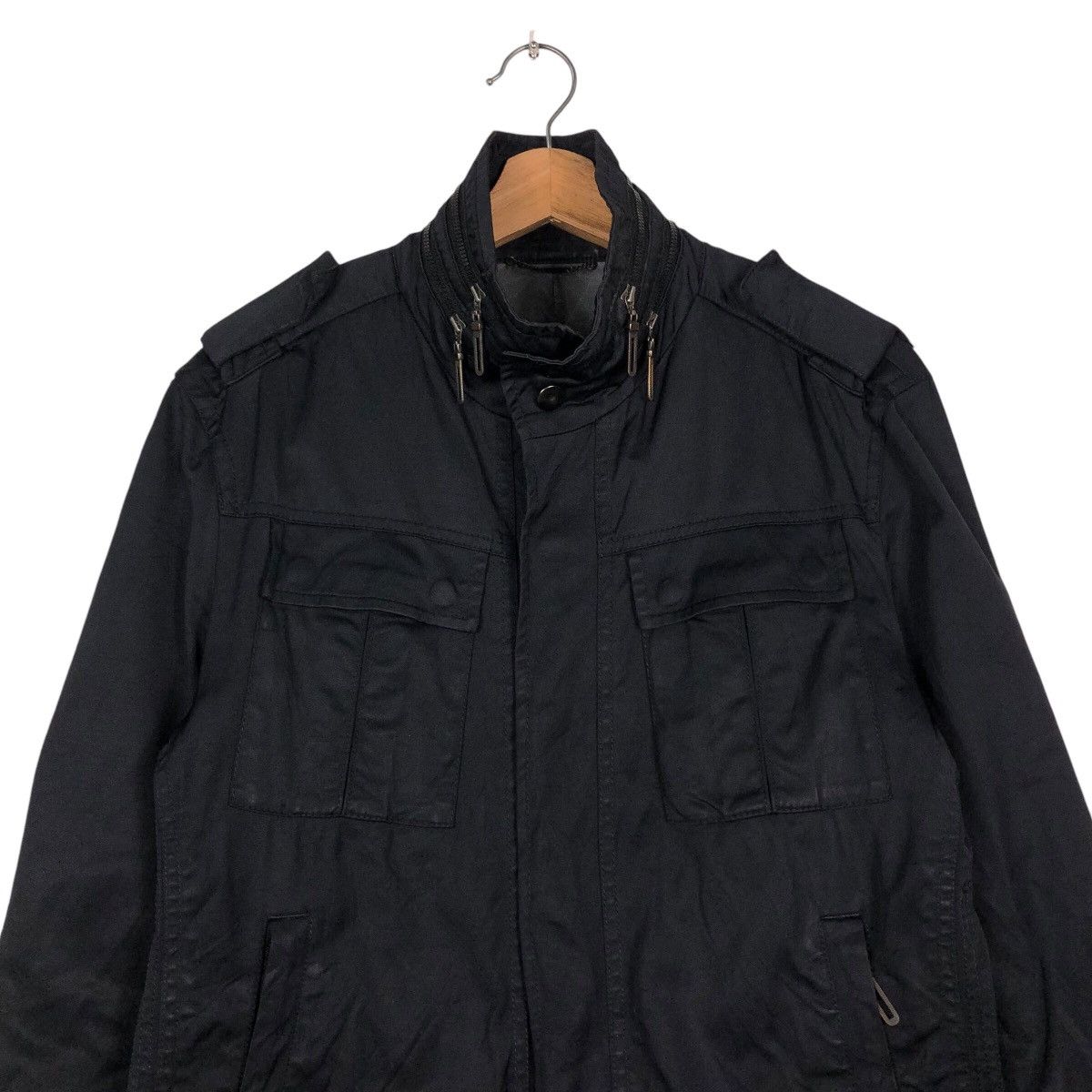 Japanese Brand 📌Vintage Biker Parachute Jacket Junmen Black Line Ginza Size US M / EU 48-50 / 2 - 4 Thumbnail