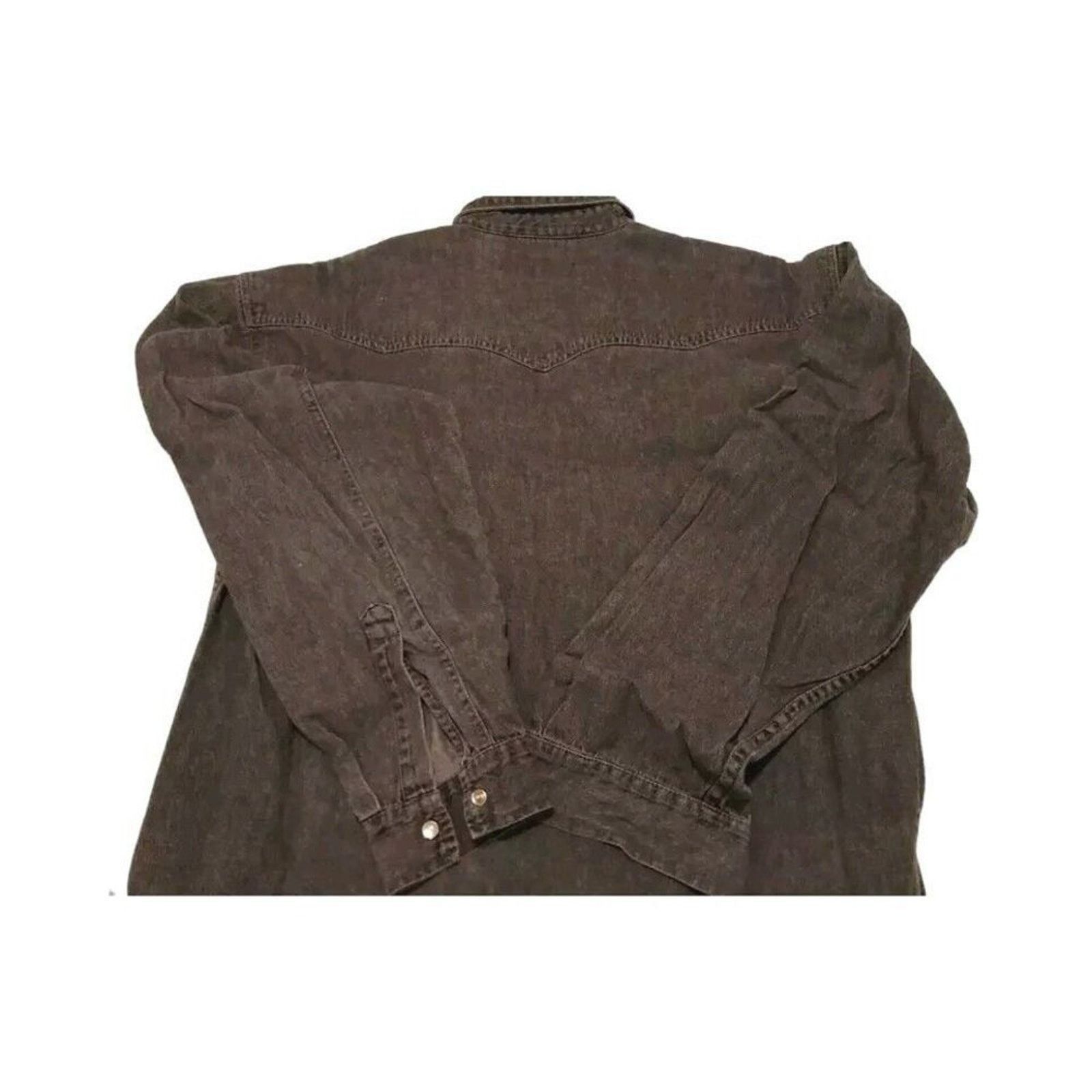 The Unbranded Brand Santini Men's Denim Shirt Black Cotton Long Sleeve L Size US L / EU 52-54 / 3 - 3 Thumbnail