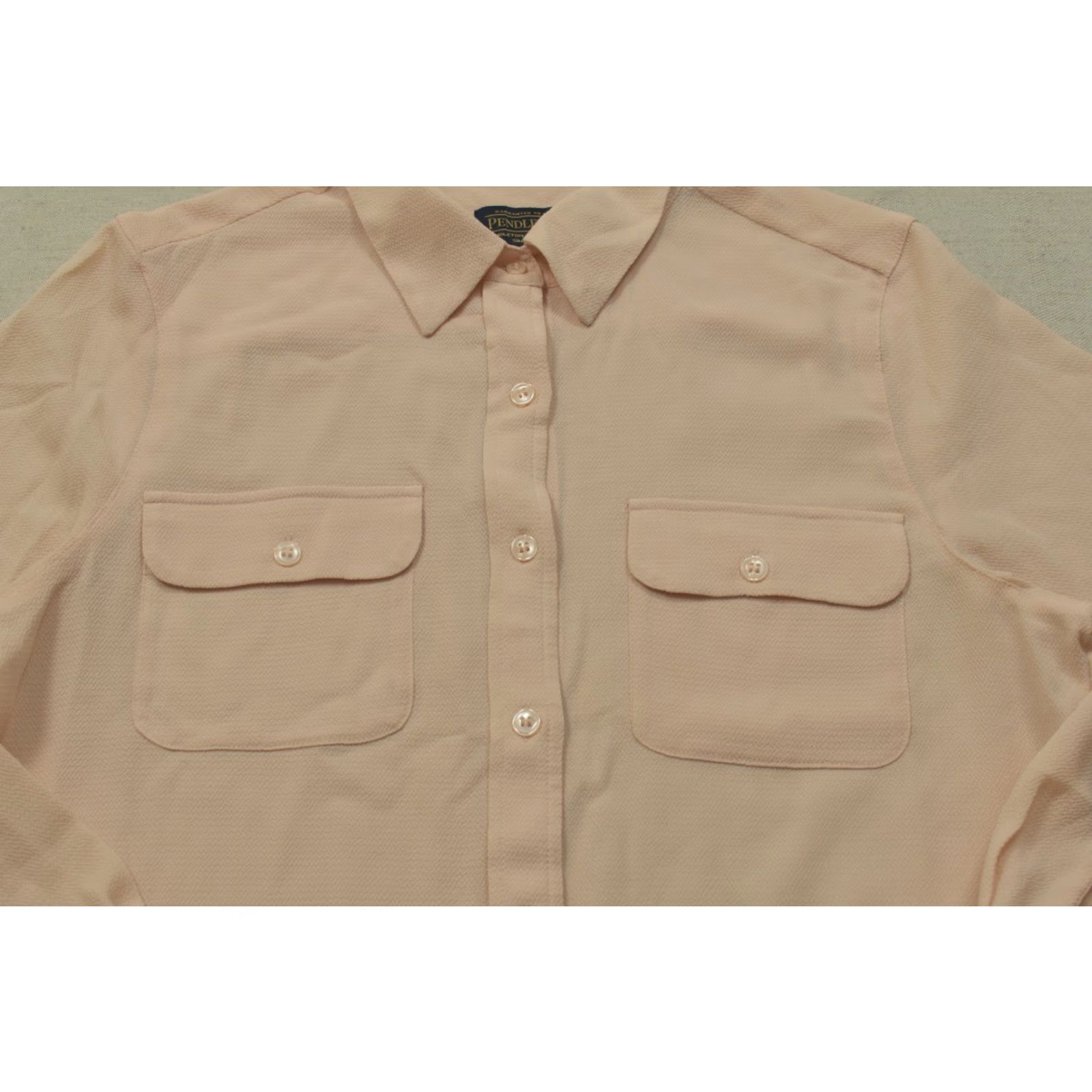 Pendleton VINTAGE Pendleton Women's Button-Down Orange Petite 8 Regular Long Sleeve Double Pocket Shirt Size M / US 6-8 / IT 42-44 - 6 Thumbnail