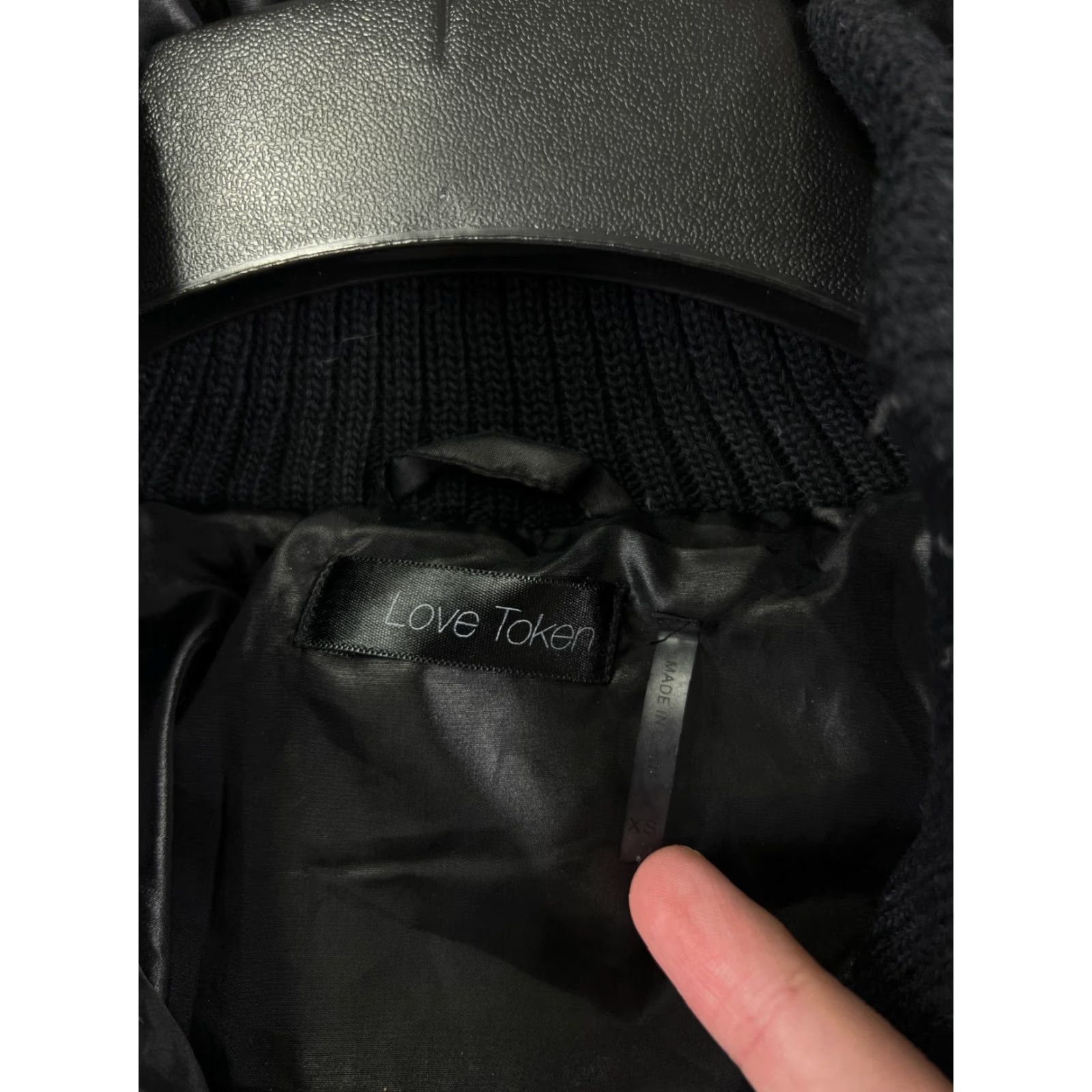 Vintage Love Token Jacket Womens XS Black Puffer Long Zip Belted Full Zip Hooded Quilted Solid Polyester Jacket Size XS / US 0-2 / IT 36-38 - 3 Thumbnail