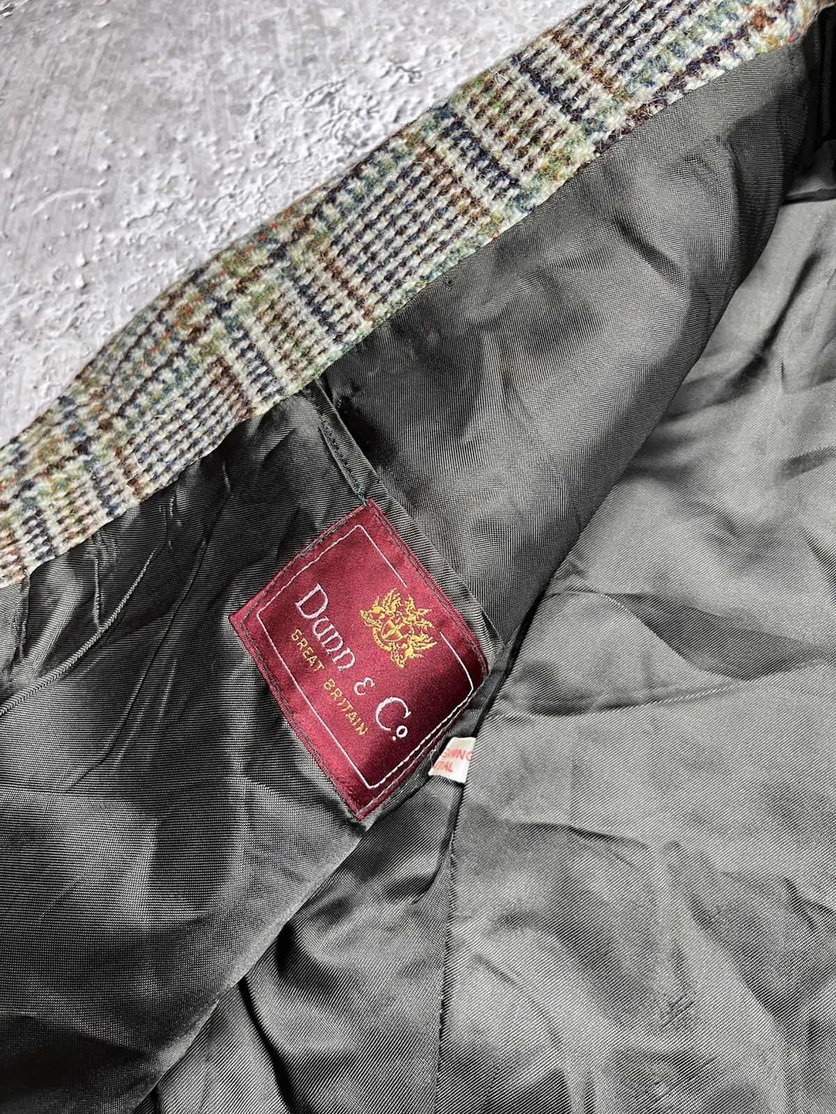 Harris Tweed Dunn & Co Harris Tweed Wool Blazer Jacket Check 108 Long Size 44R - 9 Thumbnail