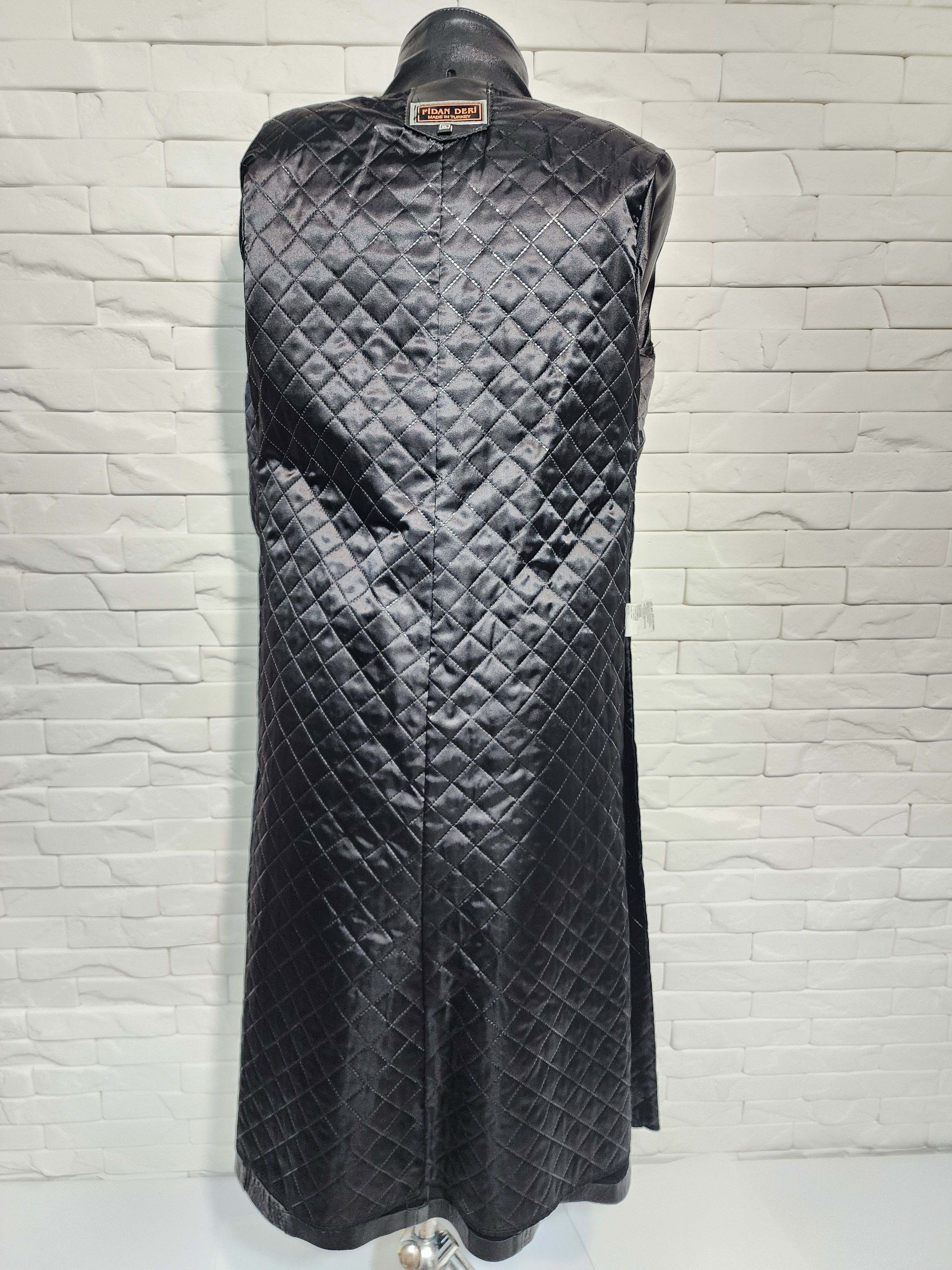 Genuine Leather Elegant Black Leather Raincoat: Women's Long Coat. Size L / US 10 / IT 46 - 7 Thumbnail