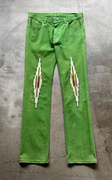 Number (N)ine Number (N)ine 05AW Ethnic Embroidered Denim Pants Size US 40 / EU 56 - 2 Thumbnail