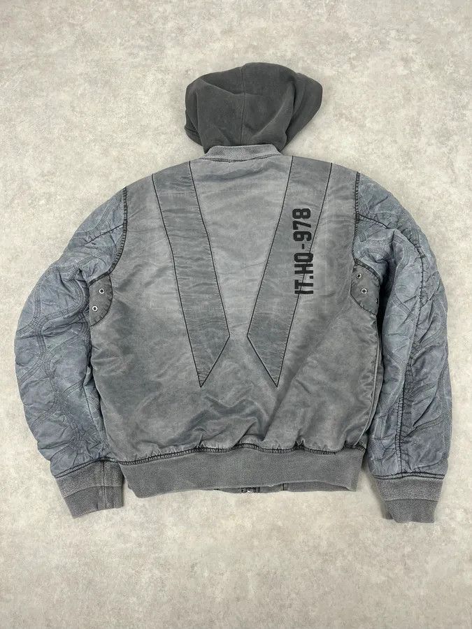Diesel Diesel Grey Aero Hooded Bomber Jacket Size US S / EU 44-46 / 1 - 6 Thumbnail