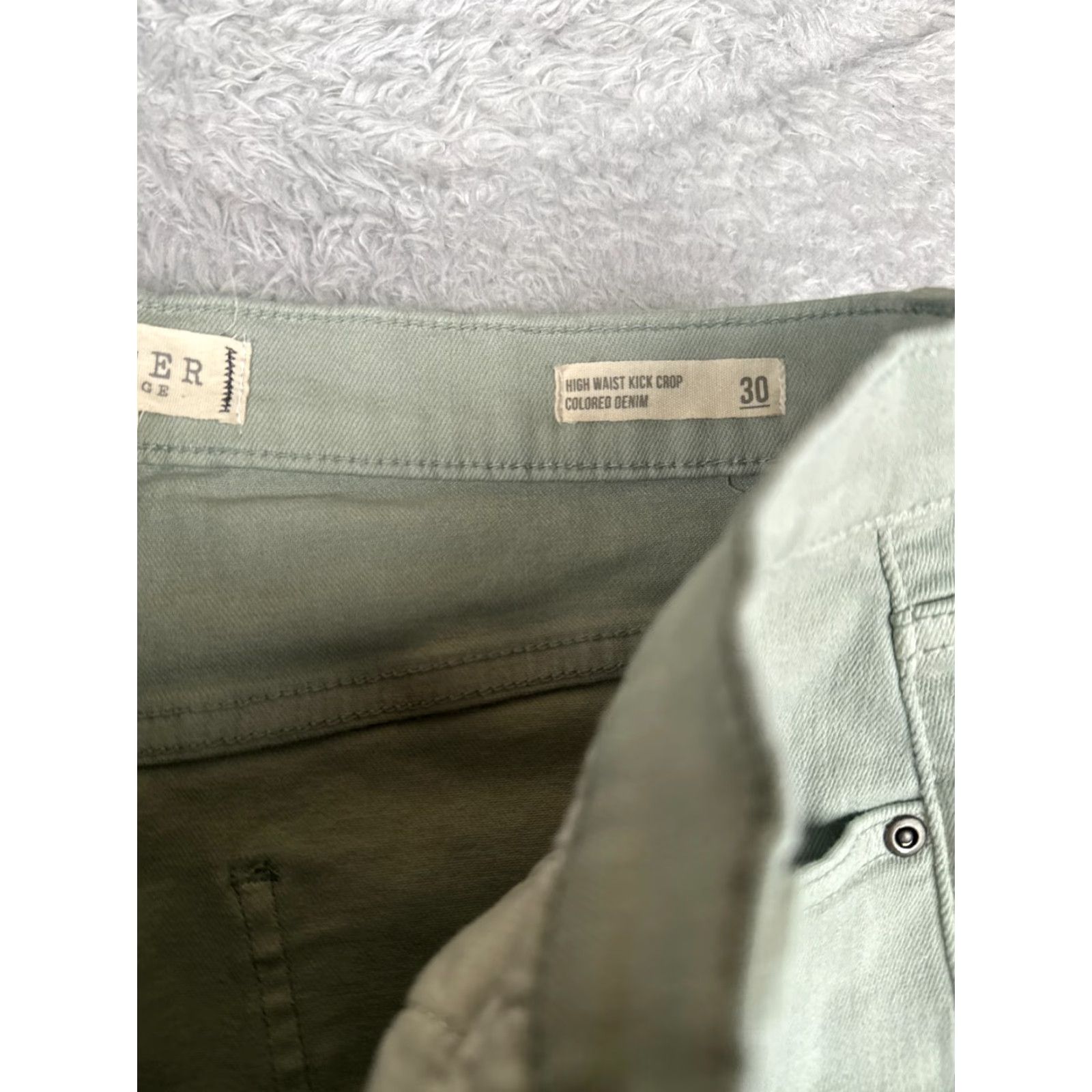 Vintage Harper Heritage Jeans Womens 30 Green High Rise Flared Cotton Denim 30x27 Regular Rise Zone 5-Pocket Size 30" / US 8 / IT 44 - 7 Thumbnail