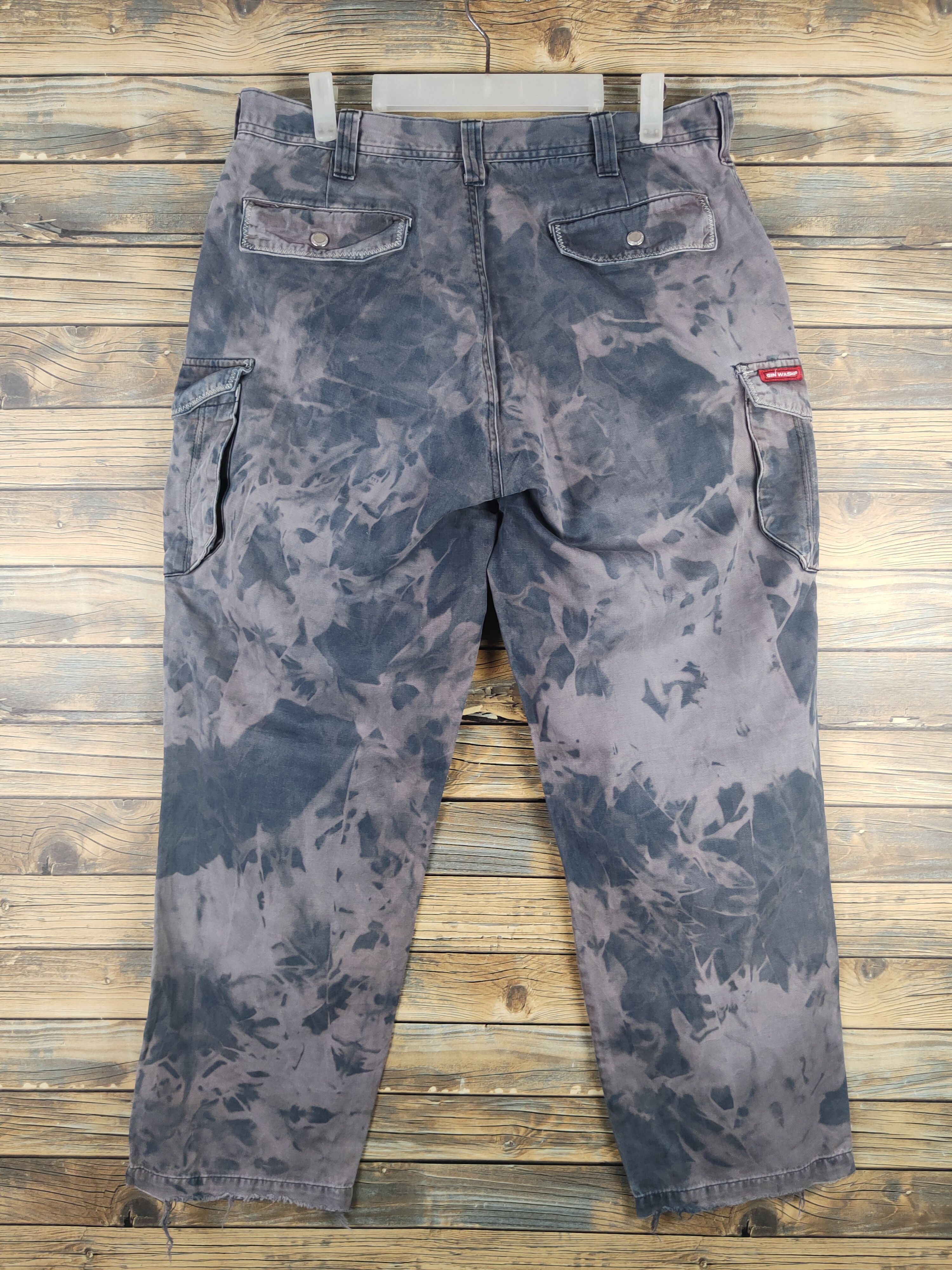 Japanese Brand DL Gin Washi acid wash Multipocket Cargo Pants #sp46-250T Size US 34 / EU 50 - 7 Thumbnail