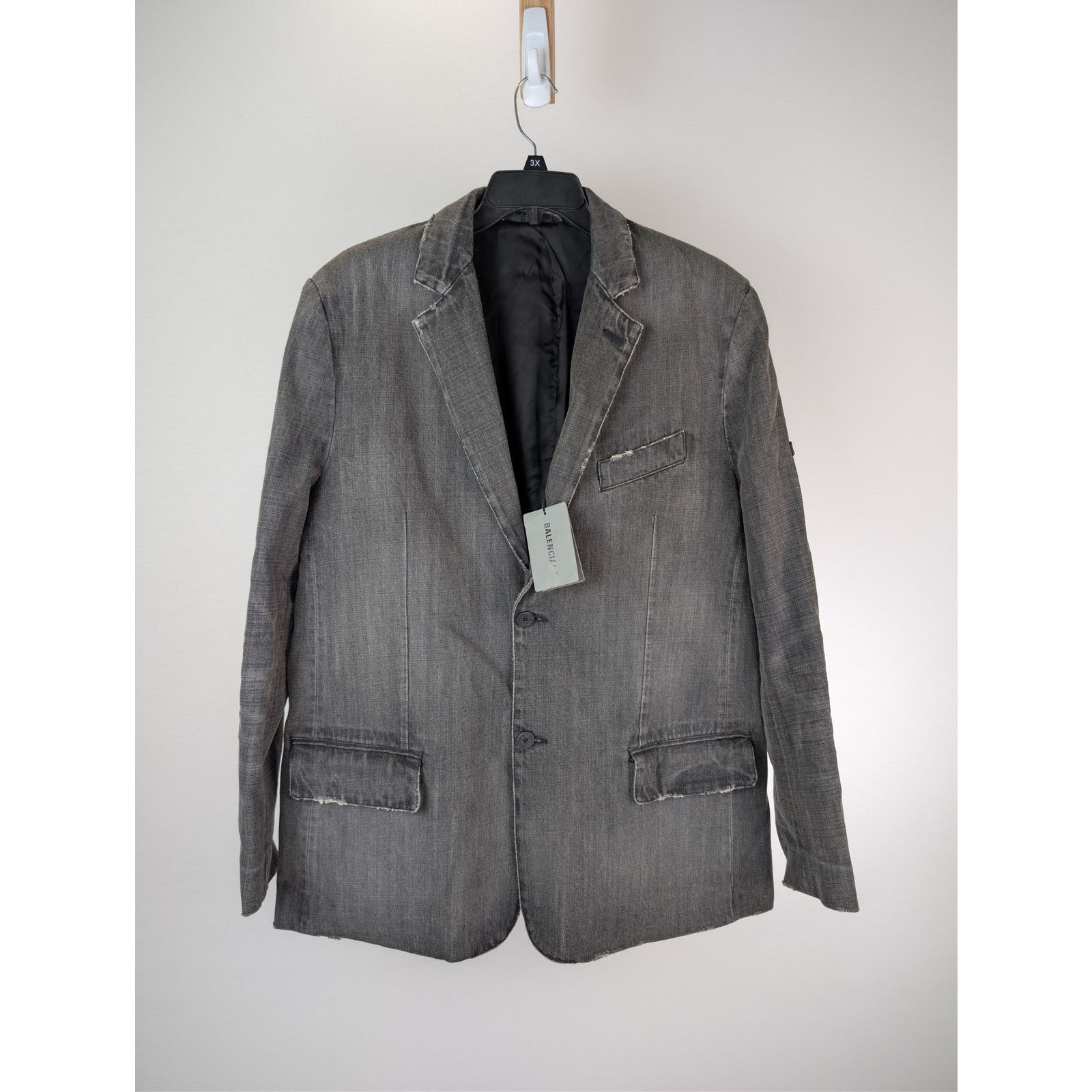 Balenciaga o1rshd1 Japanese Ring Black Denim Washed Jacket Wash Black Size US S / EU 44-46 / 1 - 2 Thumbnail