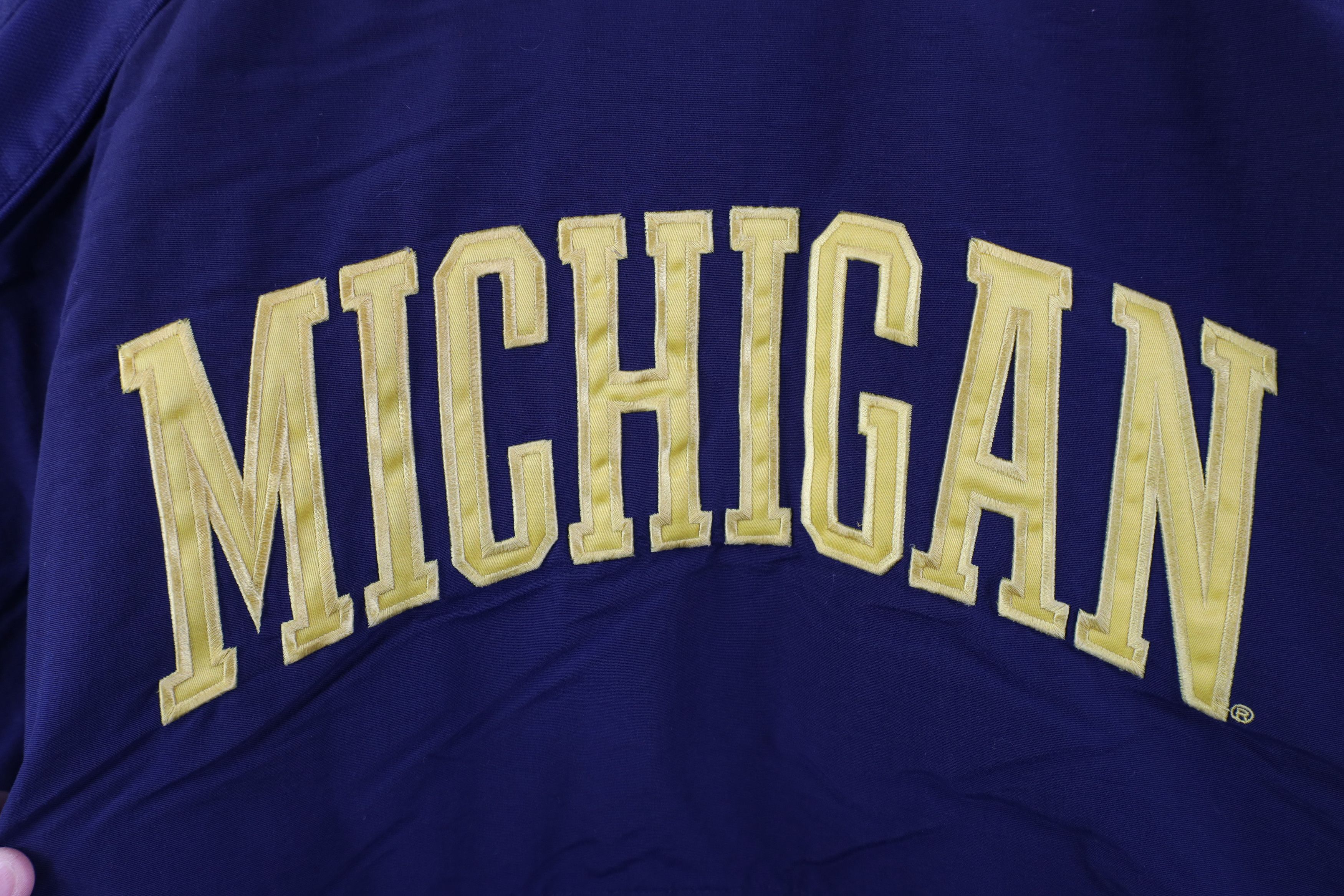 Nike Vintage 90s Nike University of Michigan Bomber Jacket Blue Size US XL / EU 56 / 4 - 13 Thumbnail