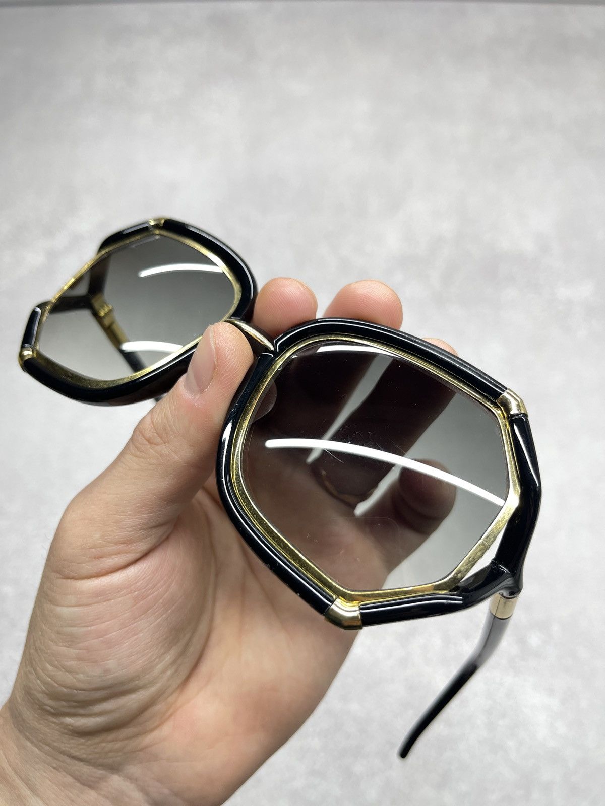 TED LAPIDUS Ted Lapidus Paris 1970 Black Gold Sunglasses Tom Ford Style Size ONE SIZE - 8 Thumbnail