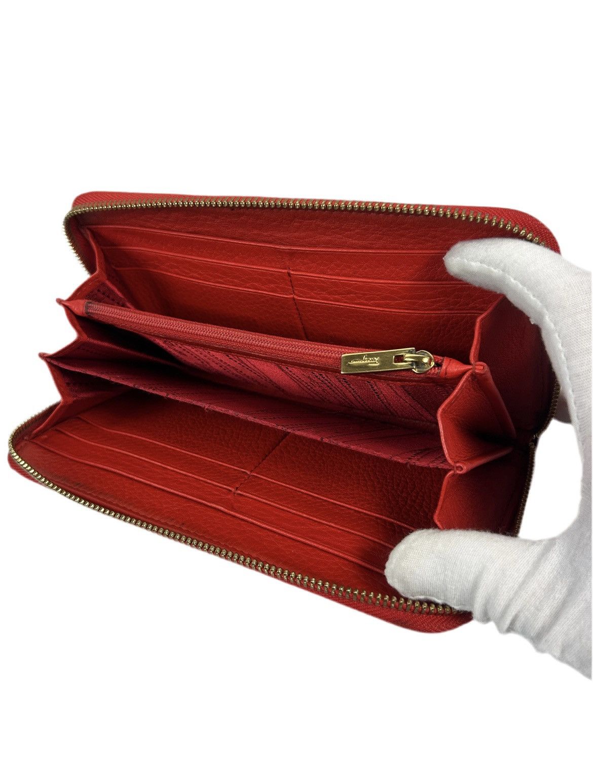 Salvatore Ferragamo Ferragamo Red Leather Zippy Wallet Size ONE SIZE - 3 Thumbnail