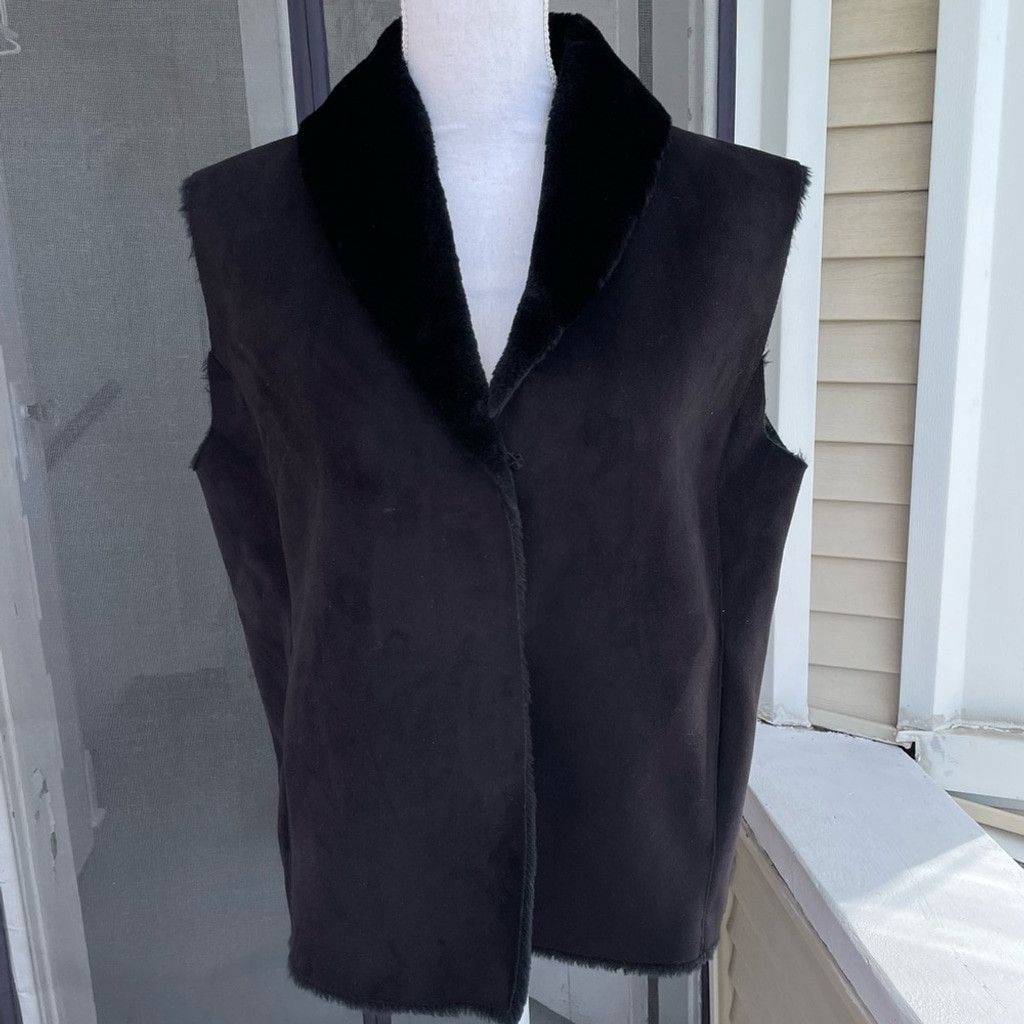 Lauren Ralph Lauren Lauren Ralph Lauren Faux Vegan Suede & Fur Line Vest Size LP Size L / US 10 / IT 46 - 1 Thumbnail