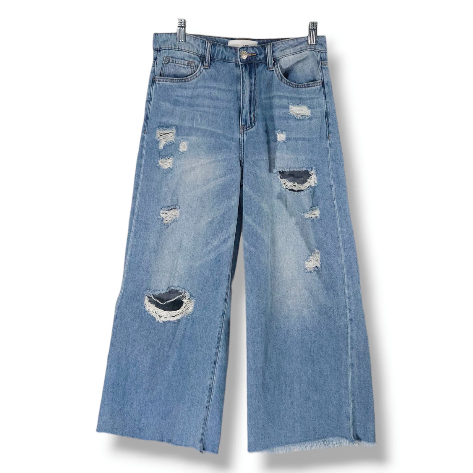 Other EUC Vervet Olivia Distressed Crop Wide Leg Jeans Sz. 26x24 Size 26" / US 2 / IT 38 - 2 Thumbnail