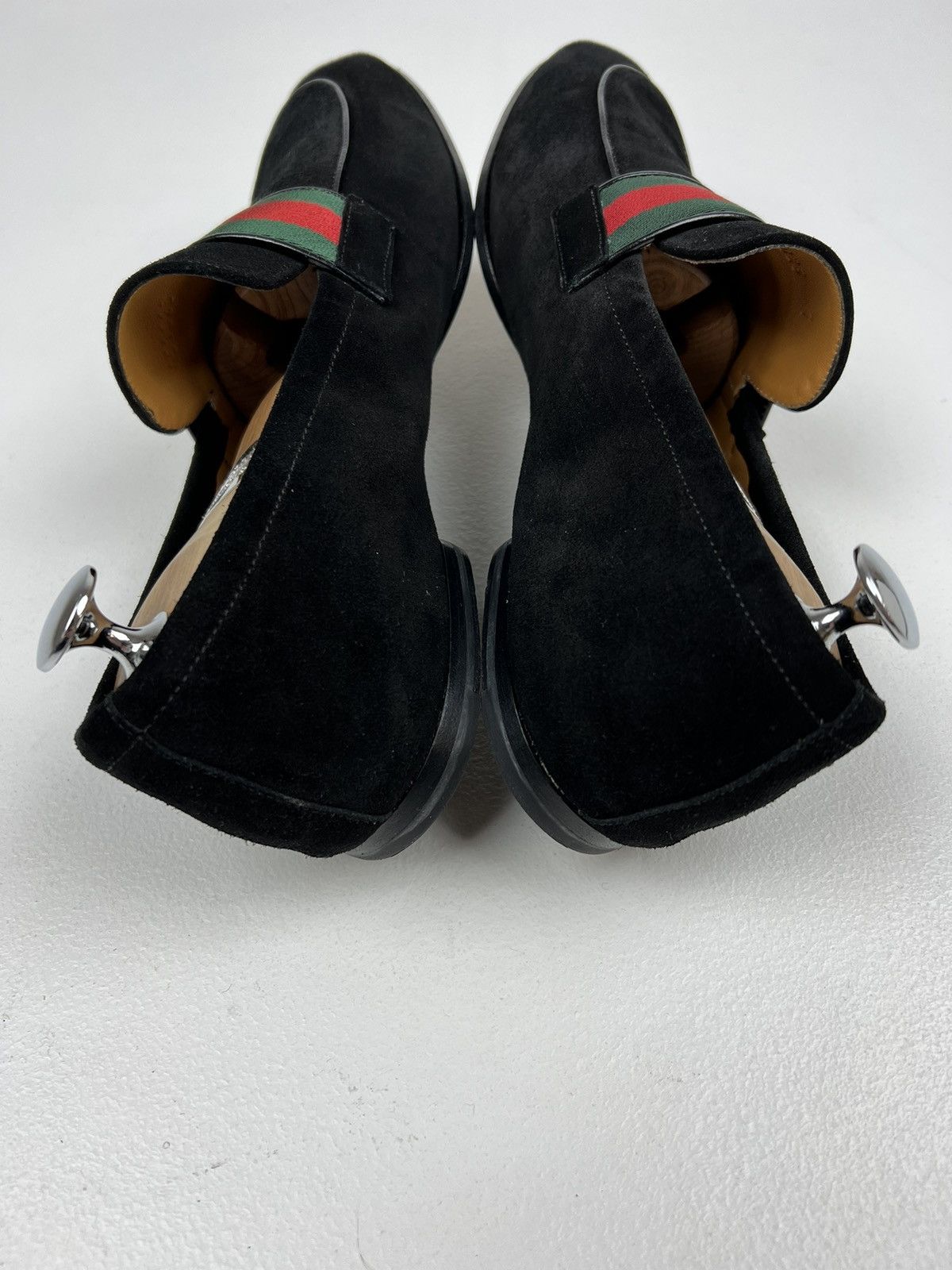Gucci GUCCI Loafers Suede Shoes GG Buckle Web Stripe Black Men’s Size US 7.5 / EU 40-41 - 12 Thumbnail