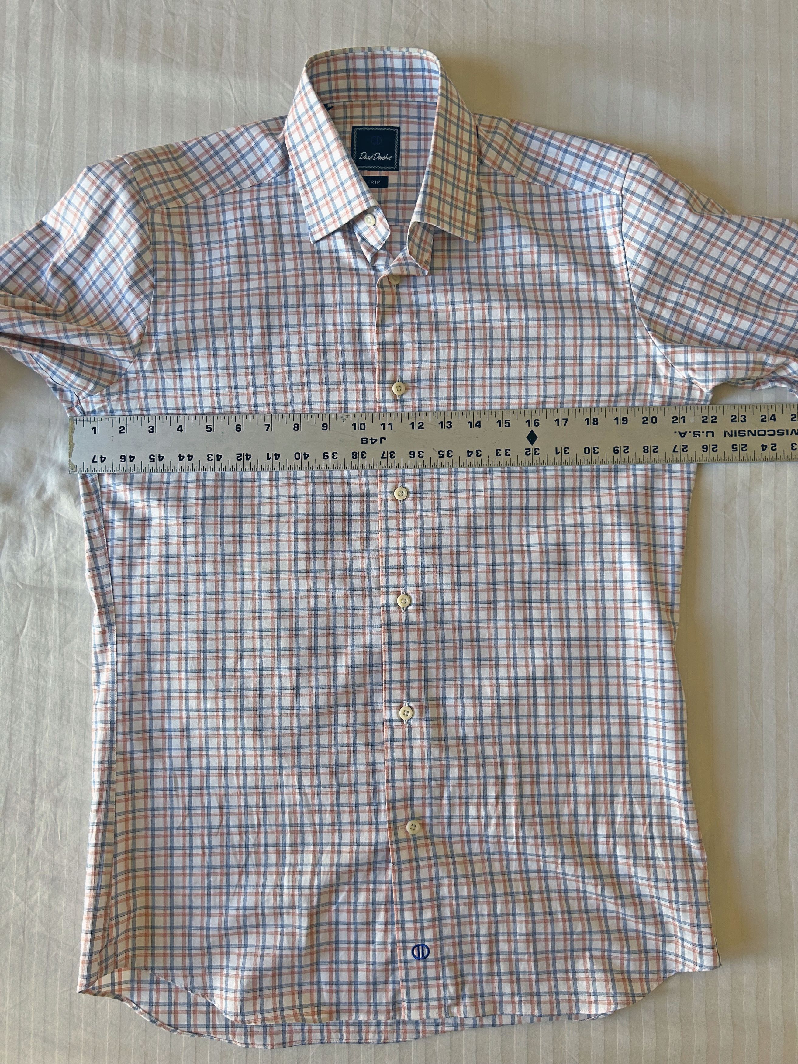 David Donahue David Donahue Trim Plaid Dress Shirt-Multicolor Check-15.5 Size US M / EU 48-50 / 2 - 2 Thumbnail
