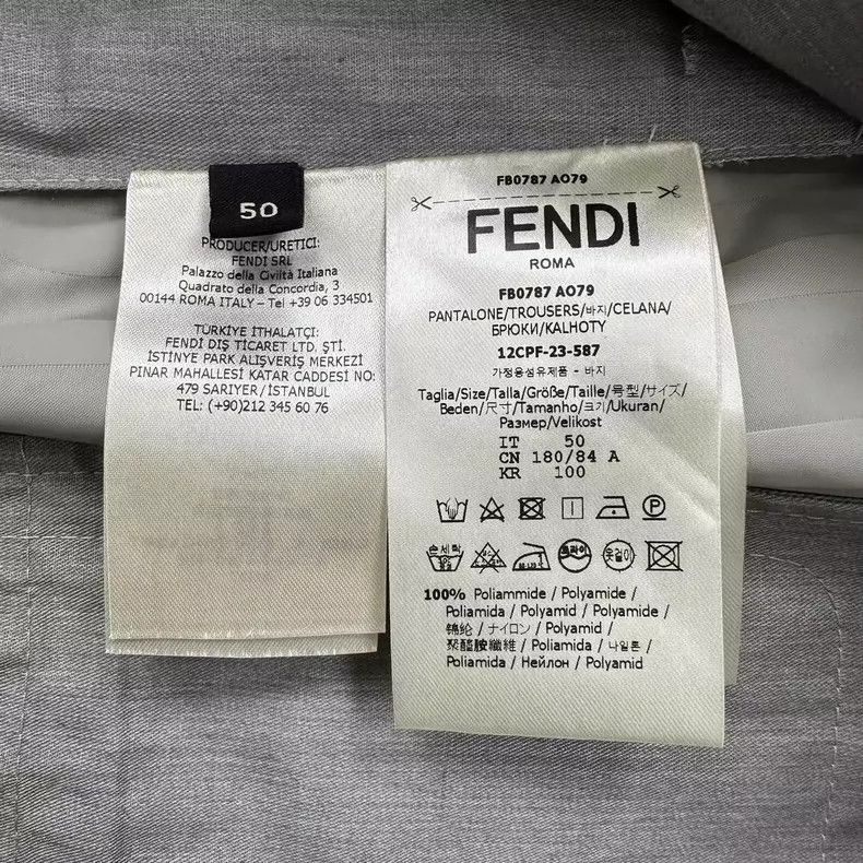 Fendi FENDI Logo Casual Pants with Cuffs Size US 44 / EU 60 - 2 Thumbnail