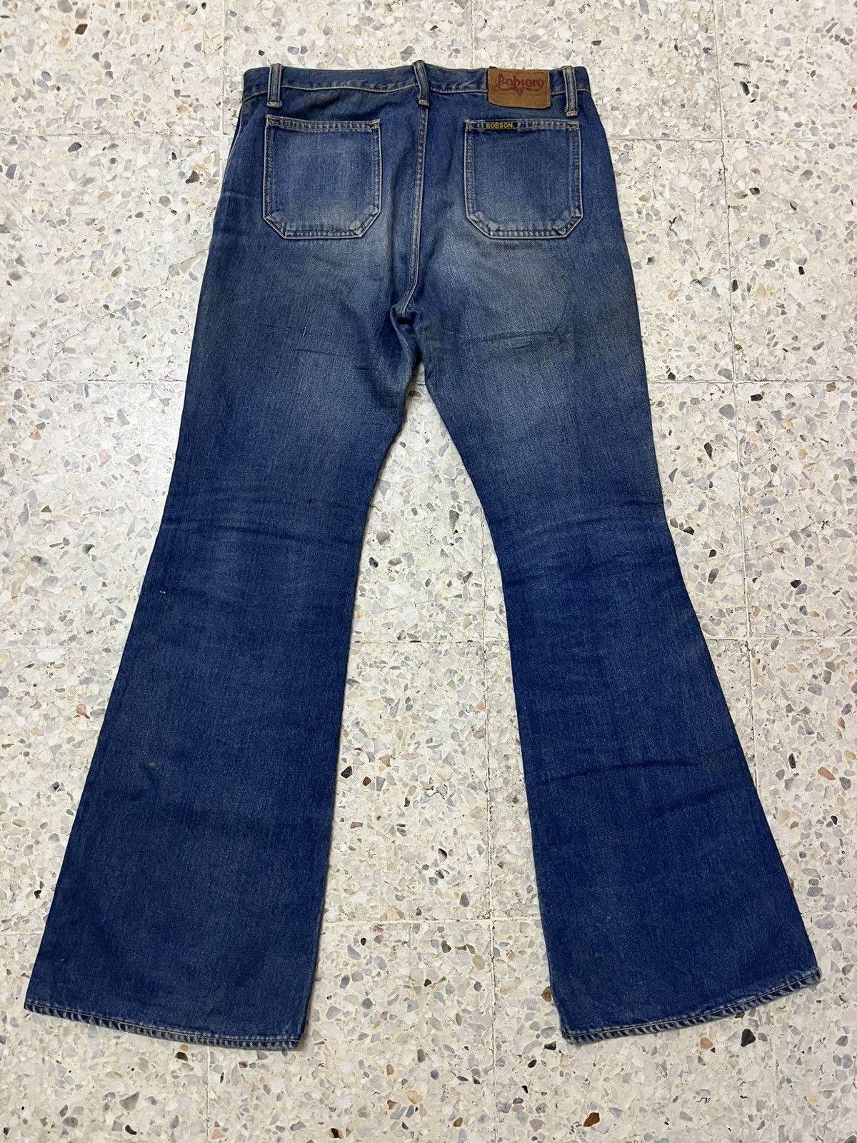 Vintage Bobson Made in Japan 70s Bell Bottom Jeans Scovill Hardware Size US 33 - 2 Thumbnail