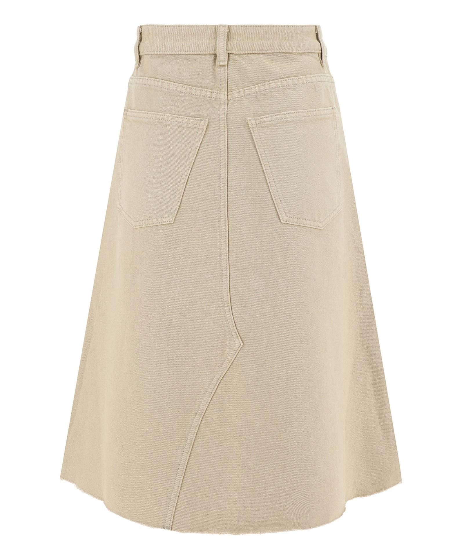 Tory Burch o1s22i1n1024 Denim Trapeze Skirt in Beige Size 27" / US 4 / IT 40 - 2 Thumbnail