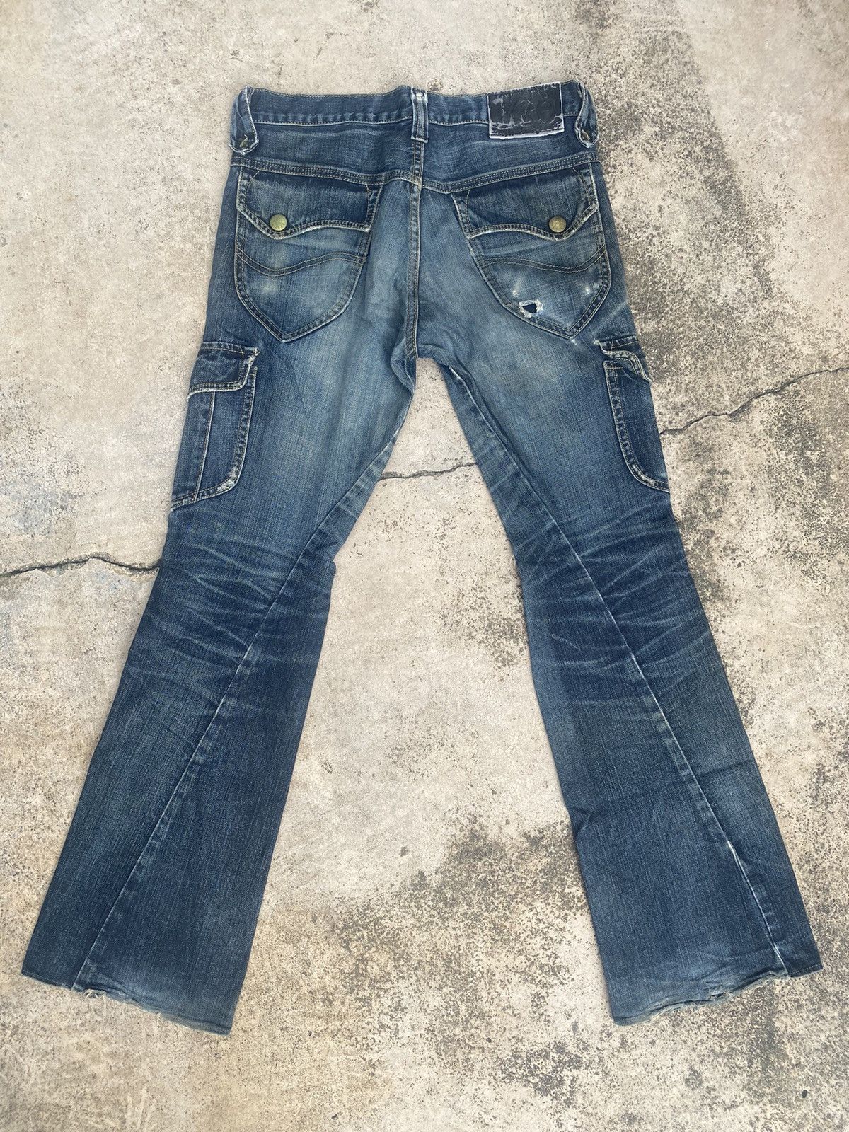 If Six Was Nine × Lee × Vintage Flare Jeans Lee Distressed Faded Bootcut Size US 31 - 16 Thumbnail
